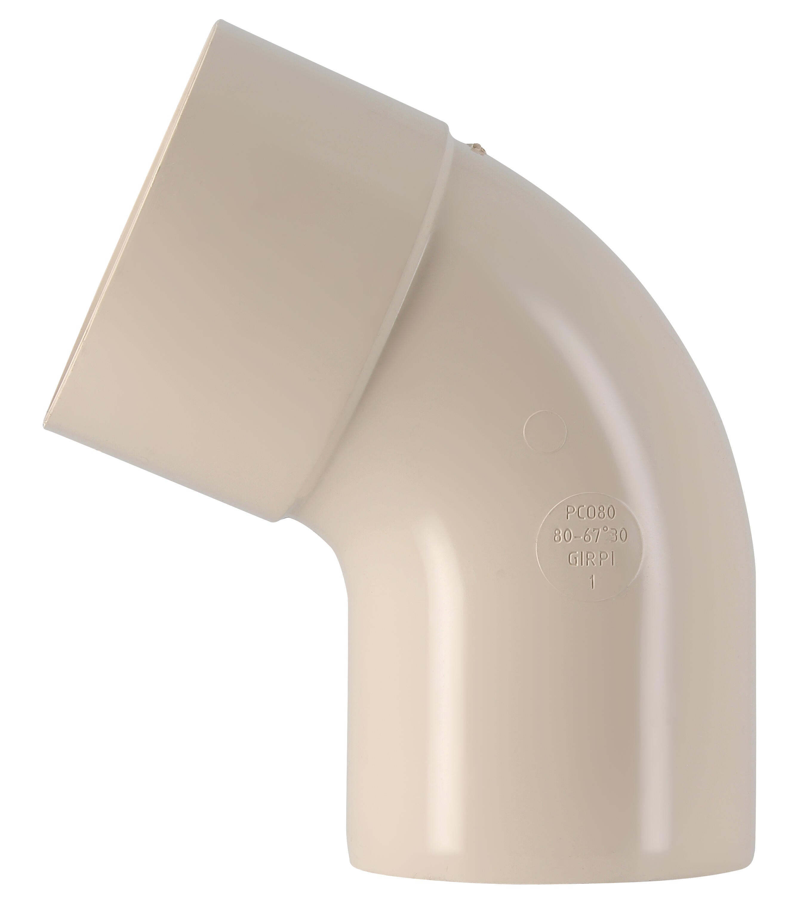 Coude 67.3° pvc sable GIRPI, Dév.25 cm Diam.80 mm - 2