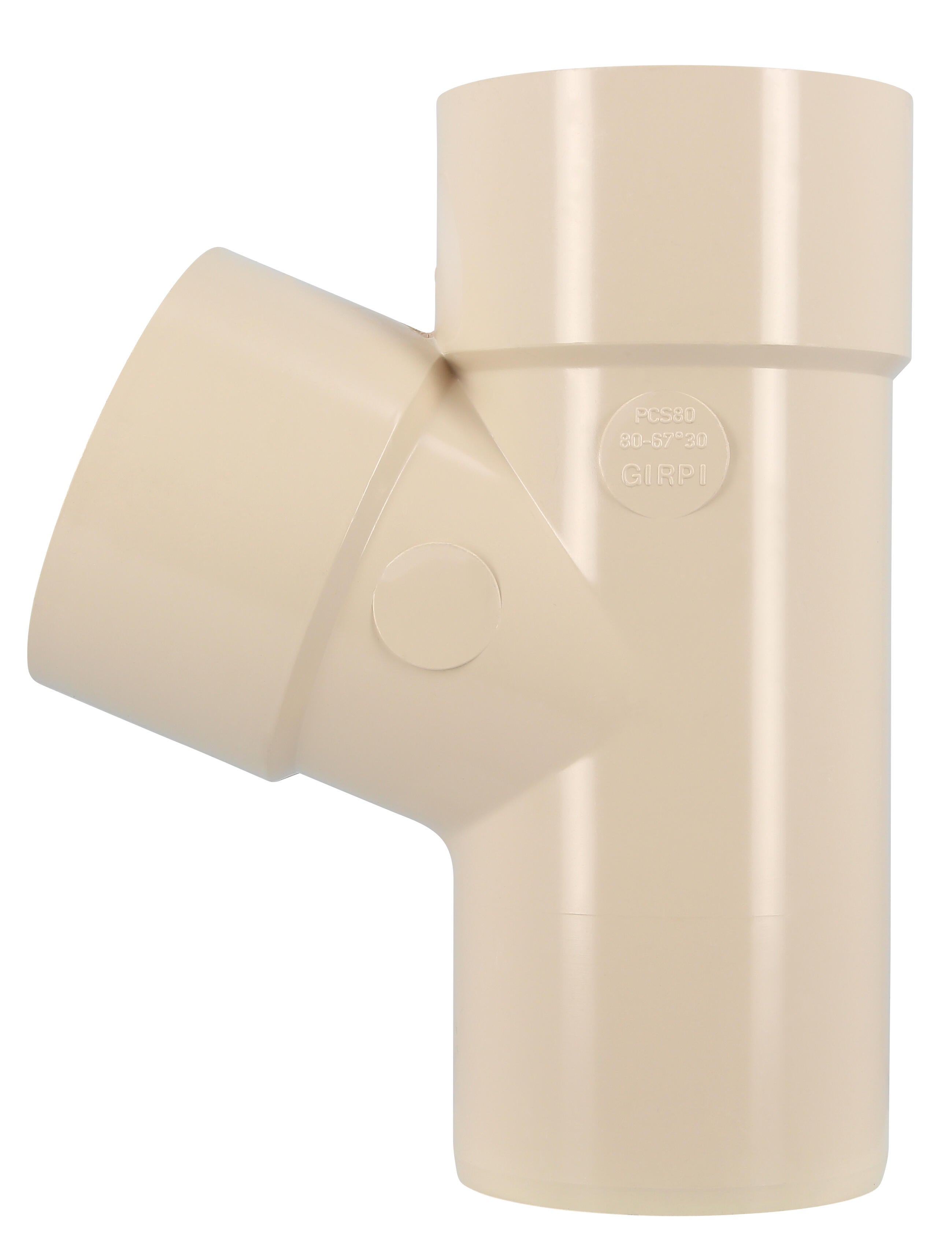 Culotte 67.3° pvc sable GIRPI, Dév.25 cm Diam.80 mm - 2