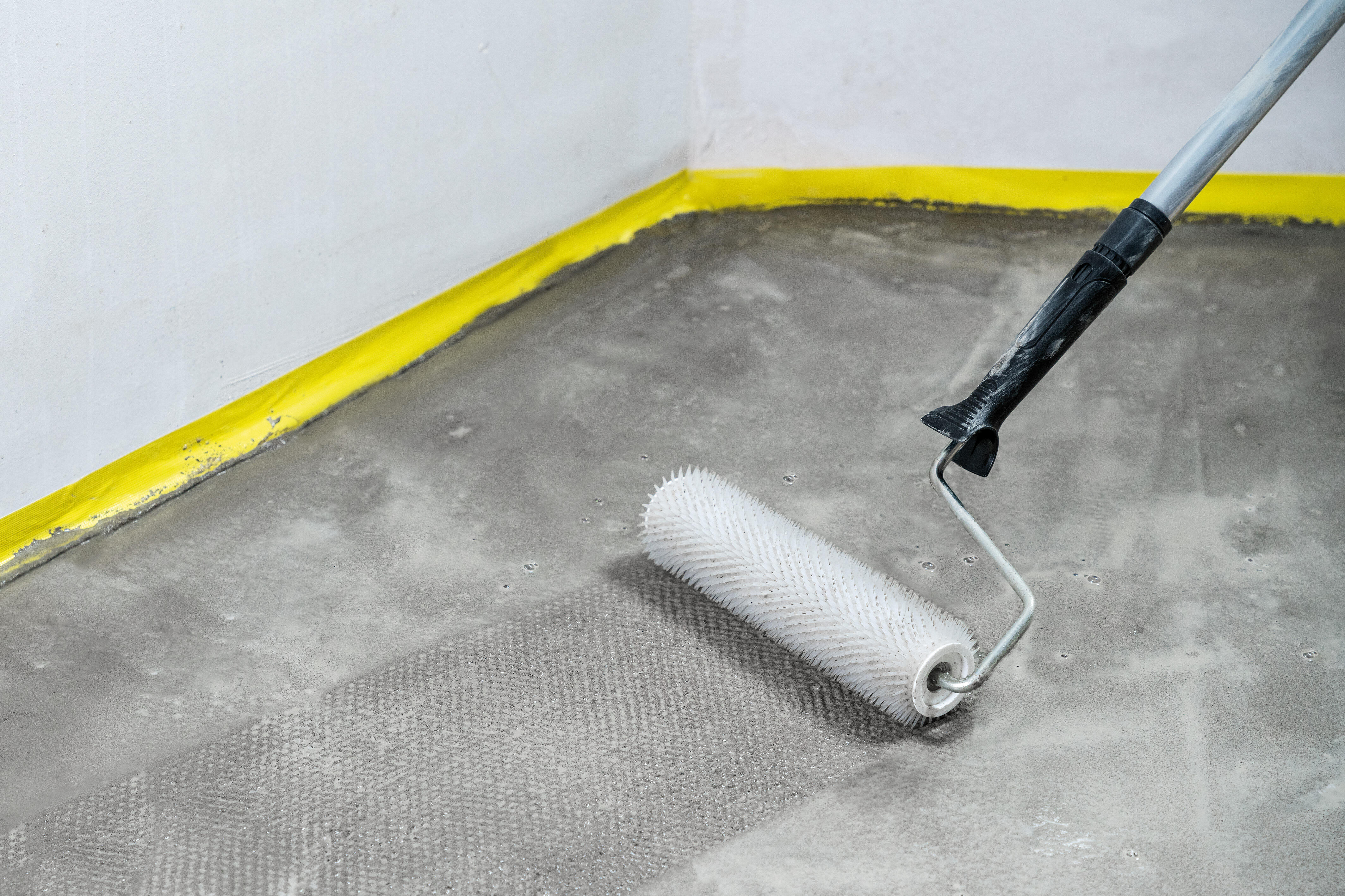 Rodillo para pintar suelos CIRET de 250 mm de anchura, 44 mm de diámetro, sin pelo. Fibra de polipropileno. Varilla de acero. - 4