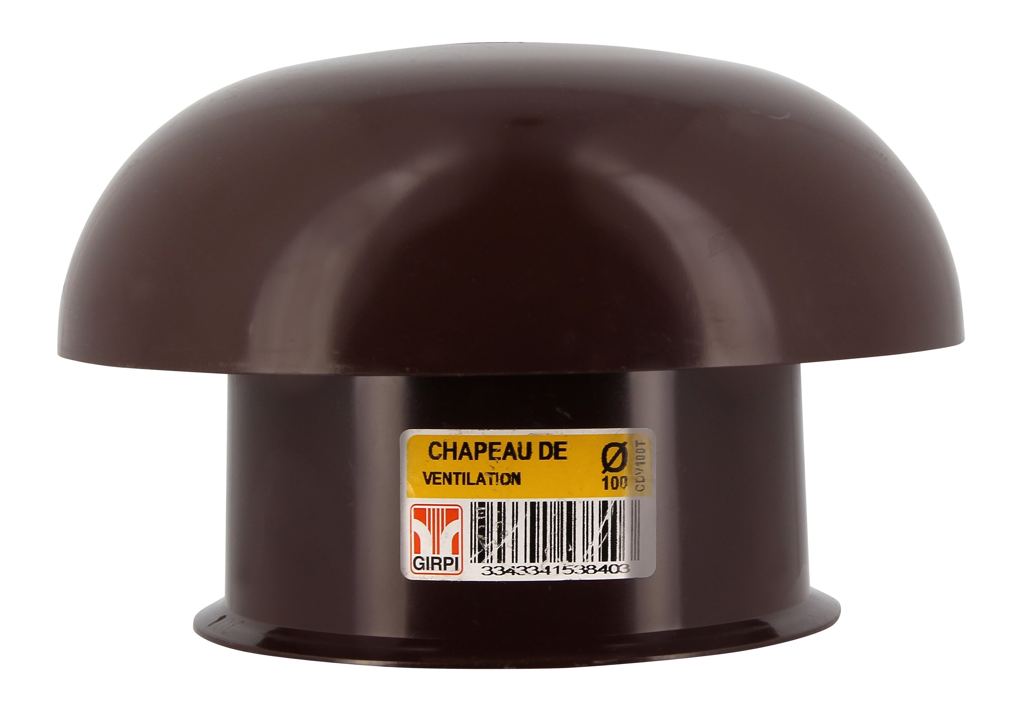 Chapeau de ventilation femelle pvc rouge tuile GIRPI, Diam.100 mm - 3