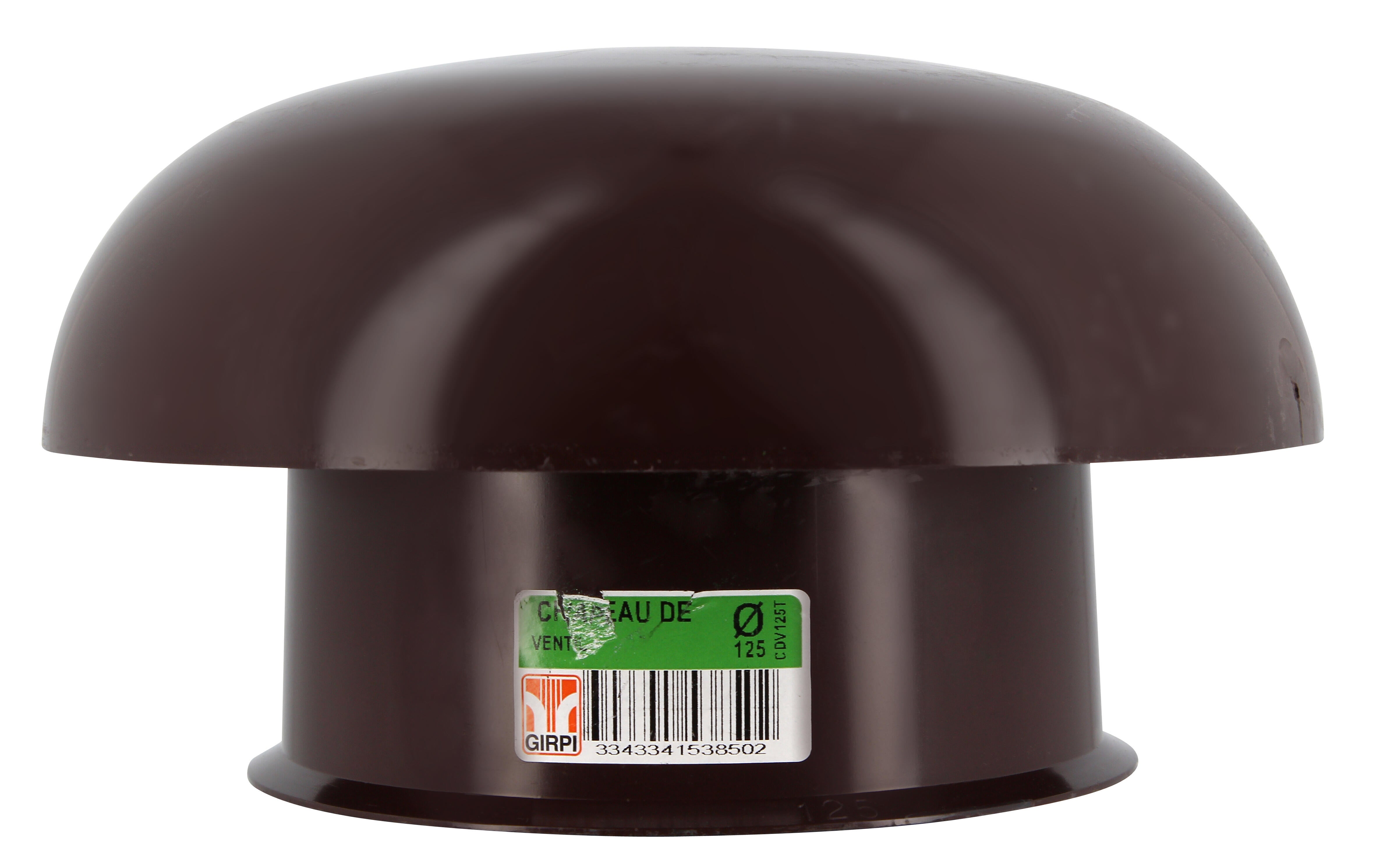 Chapeau de ventilation femelle pvc rouge tuile GIRPI, Diam.125 mm - 3