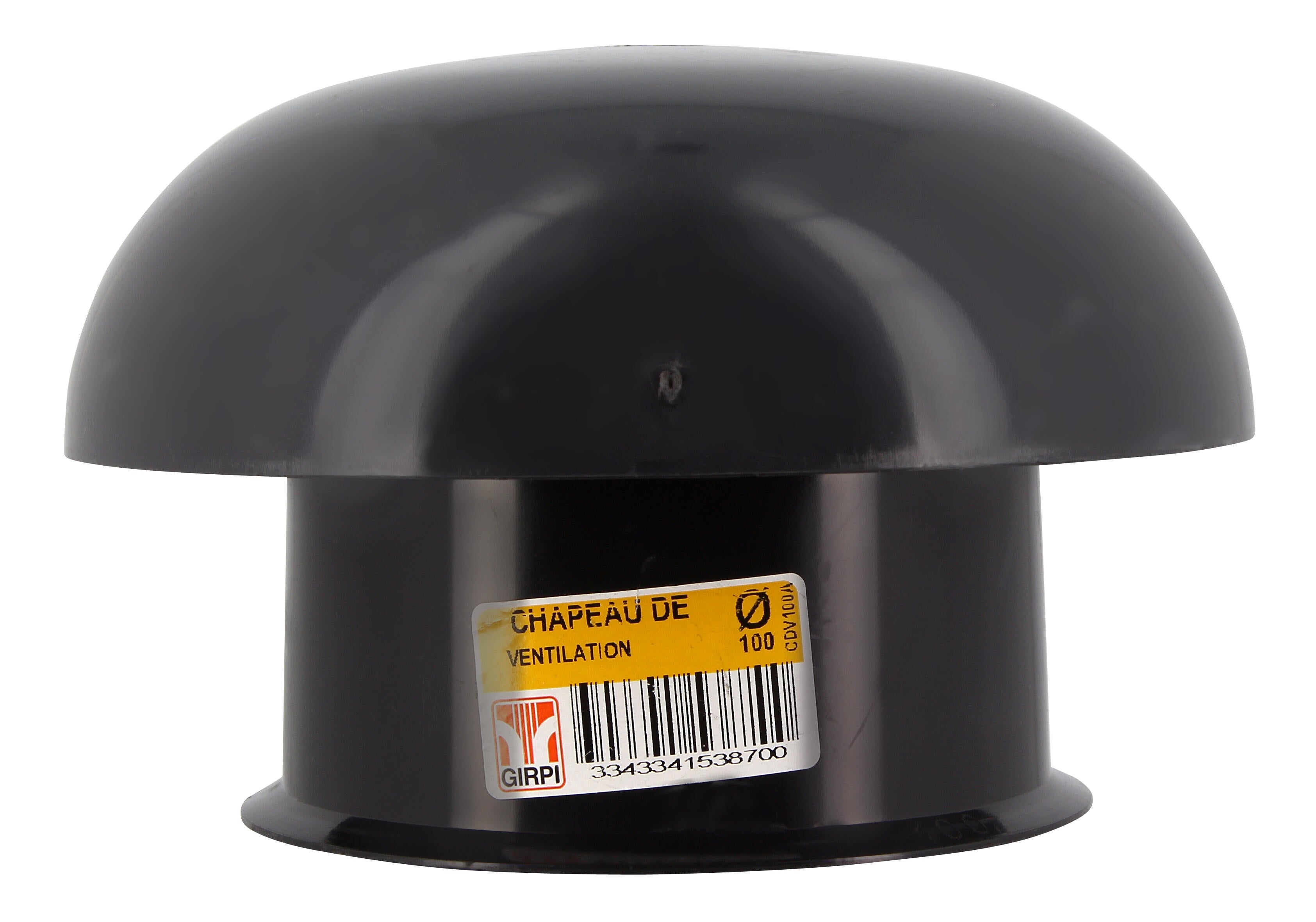 Chapeau de ventilation femelle pvc gris ardoise GIRPI, Diam.100 mm - 3