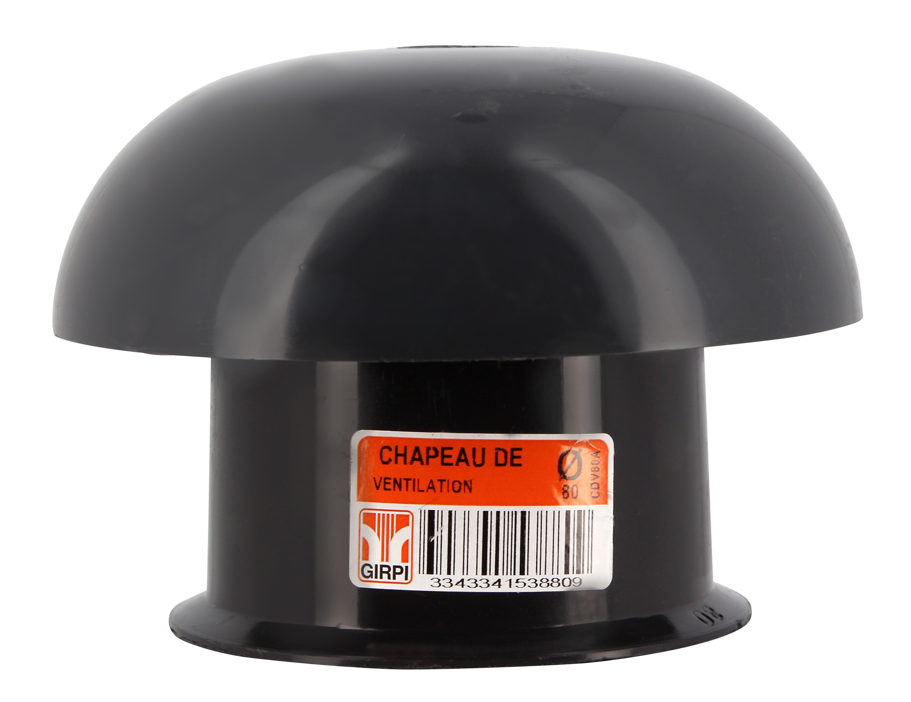 Chapeau de ventilation femelle pvc gris ardoise GIRPI, Diam.80 mm - 3