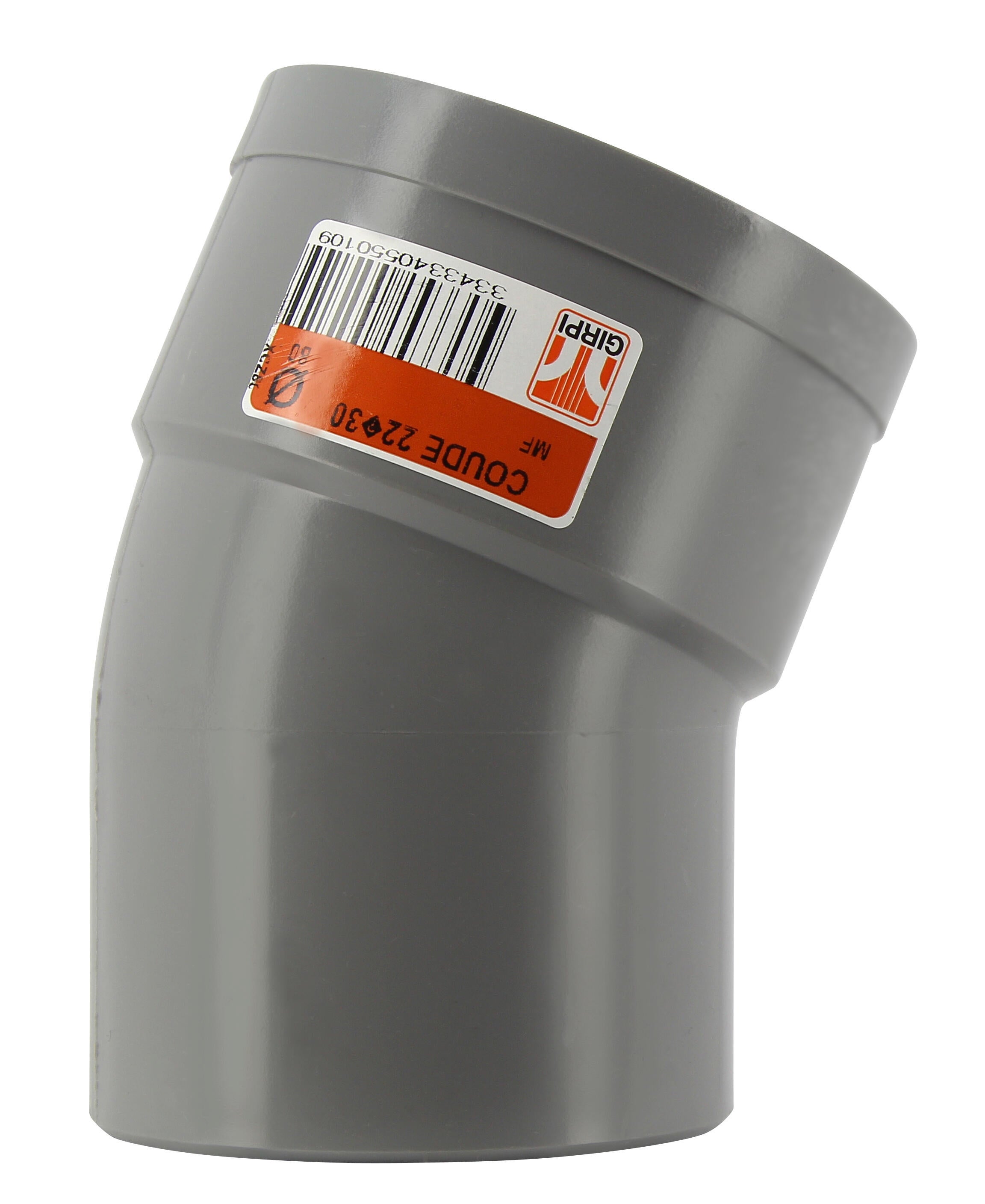 Coude mâle / femelle 22° pvc Diam.80 mm GIRPI - 4