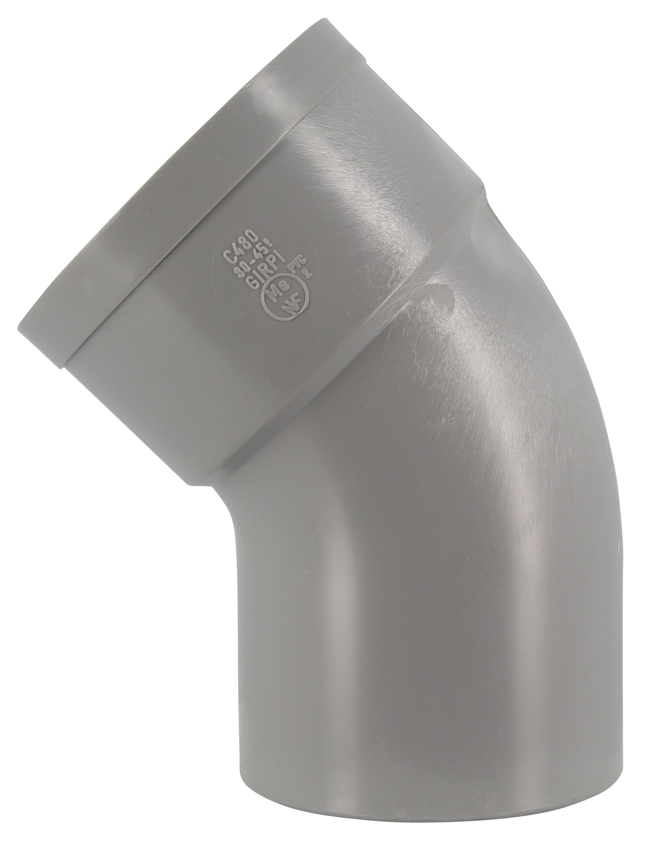 Coude mâle / femelle 45° pvc Diam.80 mm GIRPI - 2