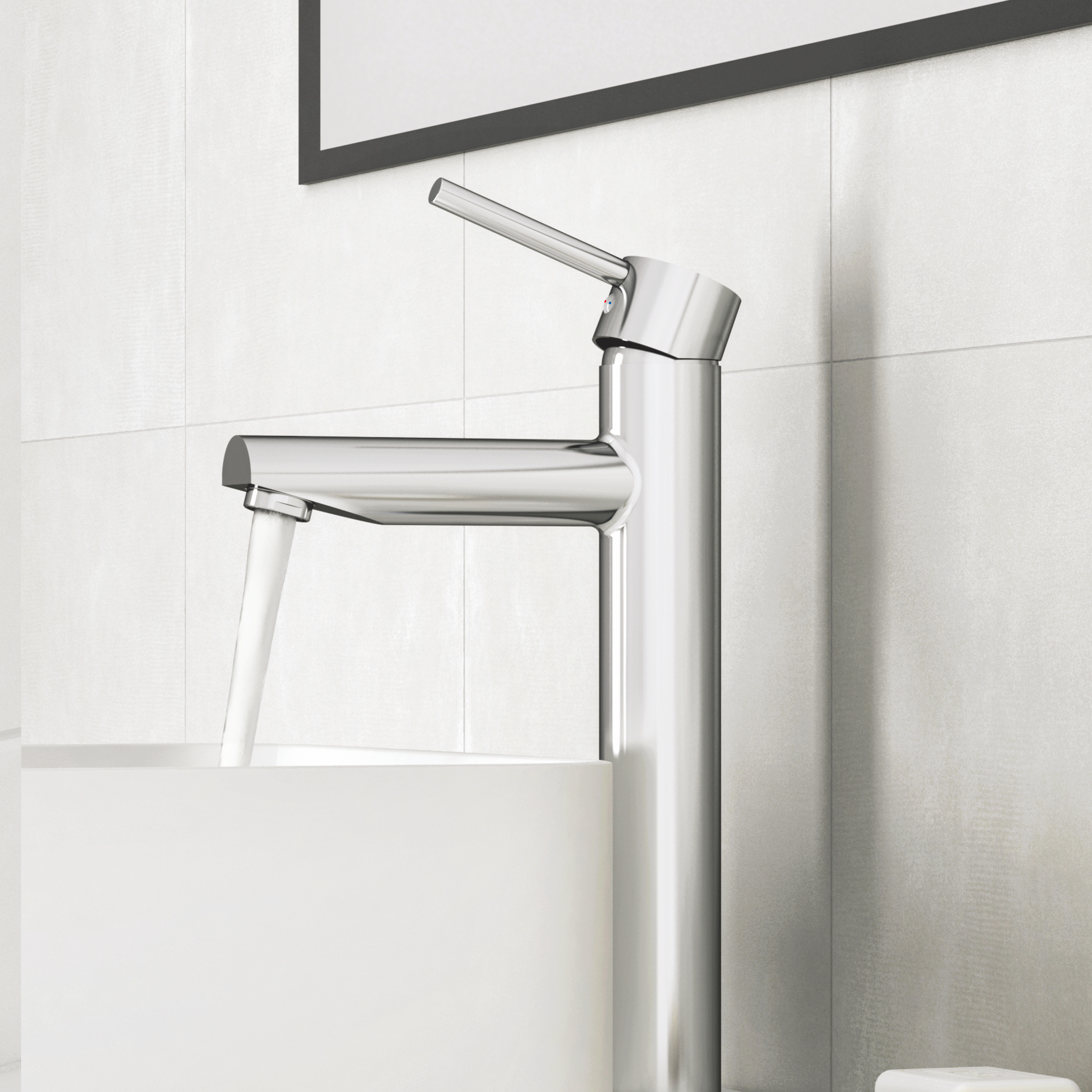 Grifo de lavabo SENSEA Studio bimando caño alto cromo brillo. Apertura en frío. Latón - 8