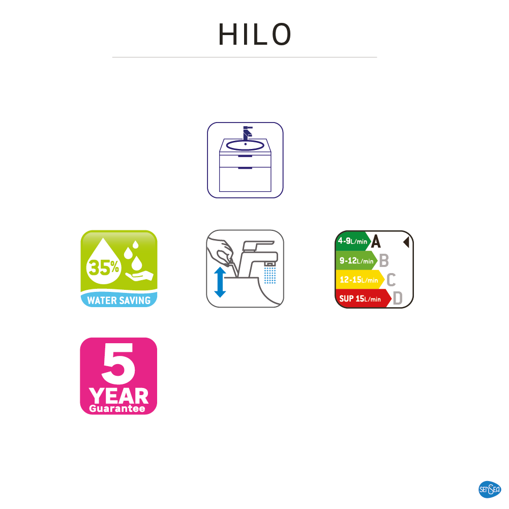 Torneira de lavatório monocomando cromado Sensea Hilo - 7