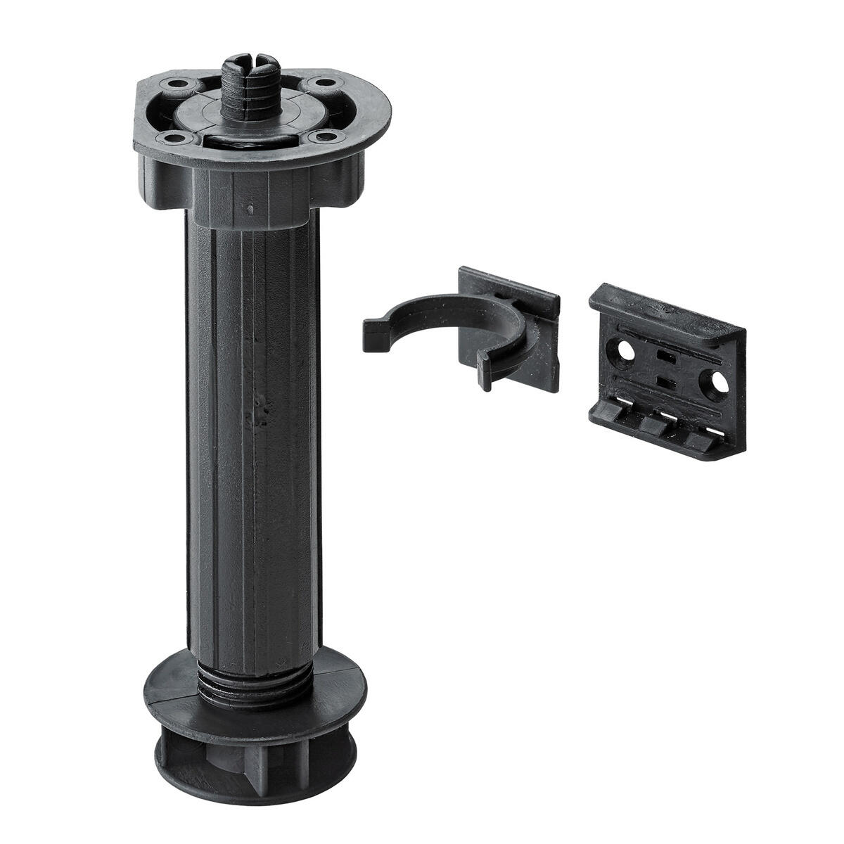 4 Pied de table HETTICH réglable rond, polypropylène noir H. max 17 x l.5 cm - 3