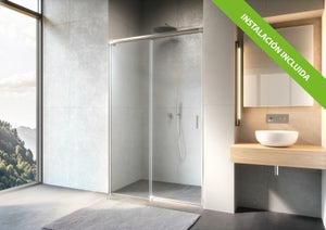 Mamparas De Ducha 140 Swiss Aqua Technologies Mampara Walk-in 100x200cm 8 Mm Antical Crystal Glass®, Con Brazos Y Mampara Ducha 140