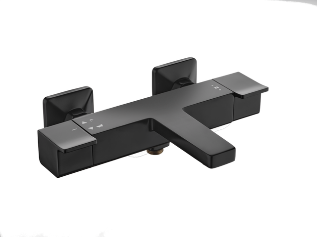 Mitigeur de bain thermostatique noir, Studio, SENSEA