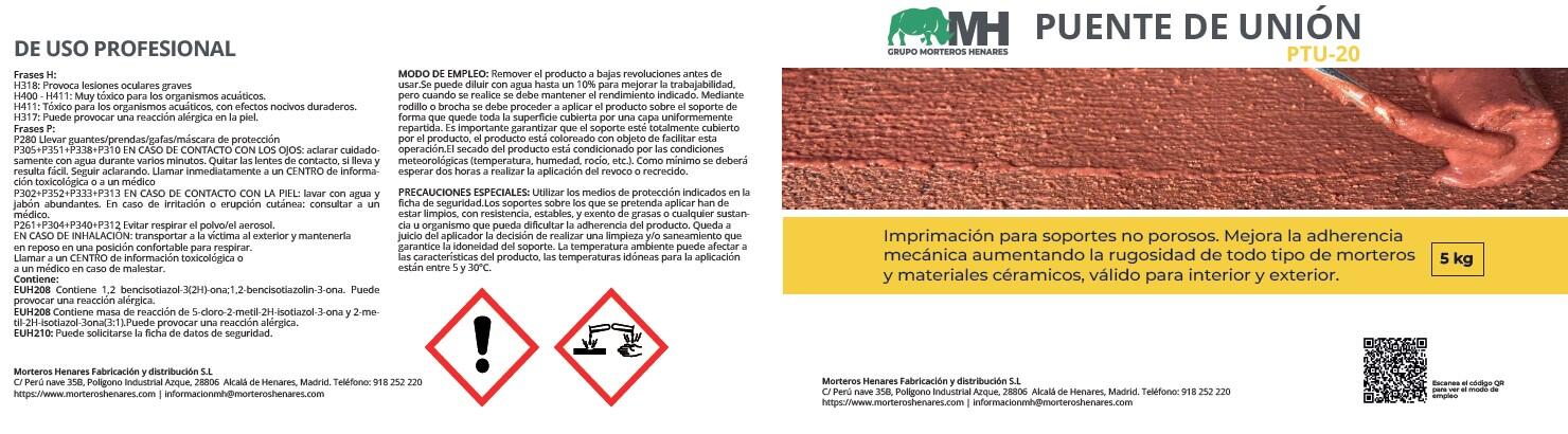 IMPRIMACIÓN DE ADHERENCIA PUENTE DE UNIÓN MORTEROS HENARES 5L - 2