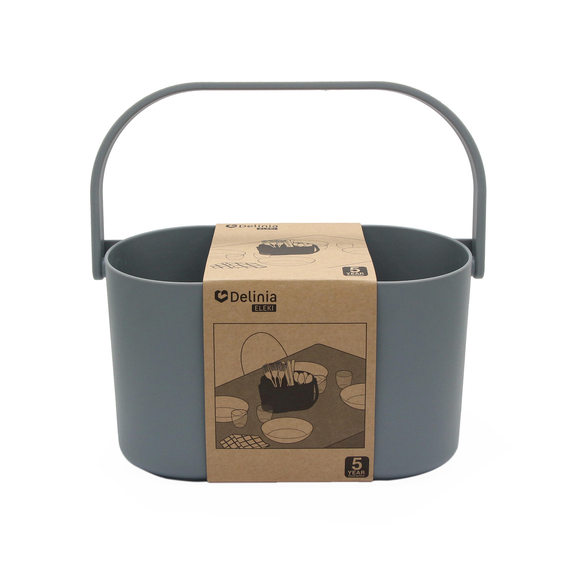 Porta utensilios de cocina con asas ELEKI 4 compartimentos gris - 3