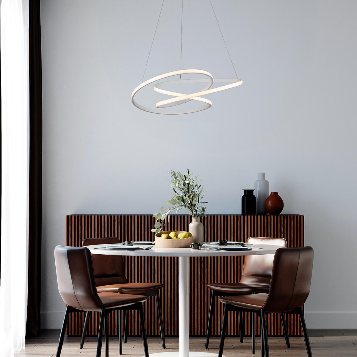 Lampadario LED moderno REIKA bianco ø60cm, luce con 2 temperature di colore 5400 lumen - 5