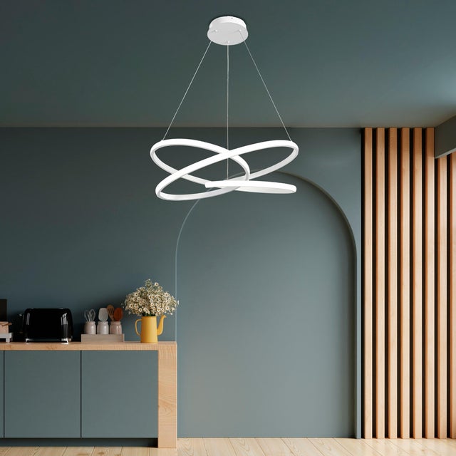 Lampadario LED moderno Reika bianco ø60cm 56W 5400 lumen luce bianca con 2 temperature di colore 