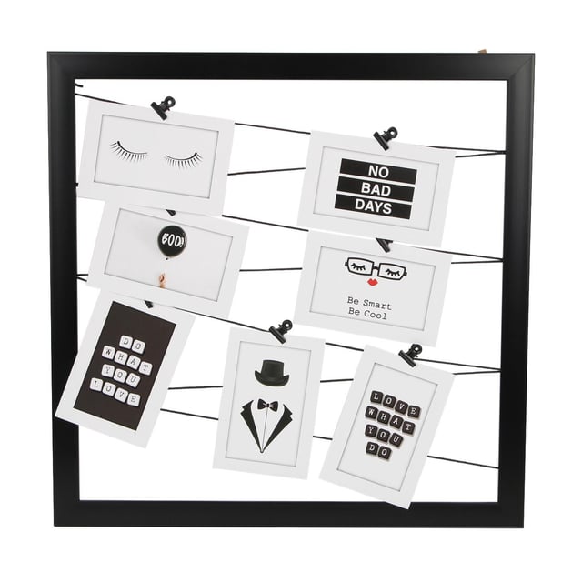 Cornice Mauritius, nero misure 48 x 48 cm per 7 fotografie