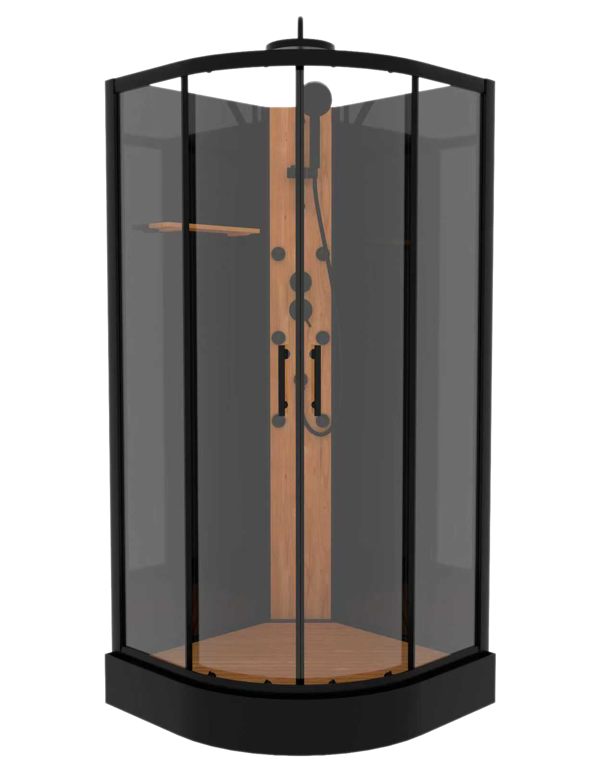 Kabina z hydromasażem WOOD 90x90x225 cm czarny mat SAVANA - 4