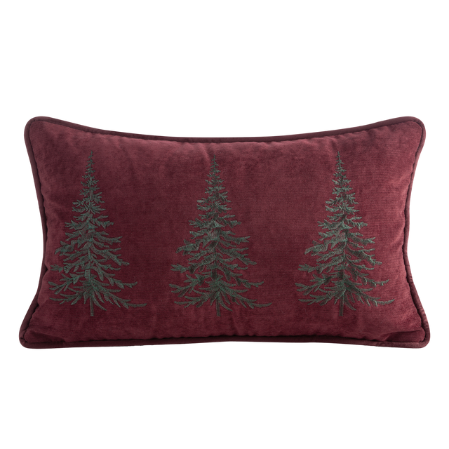 Poduszka świąteczna Choinki bordowo-zielona 30 x 50 cm