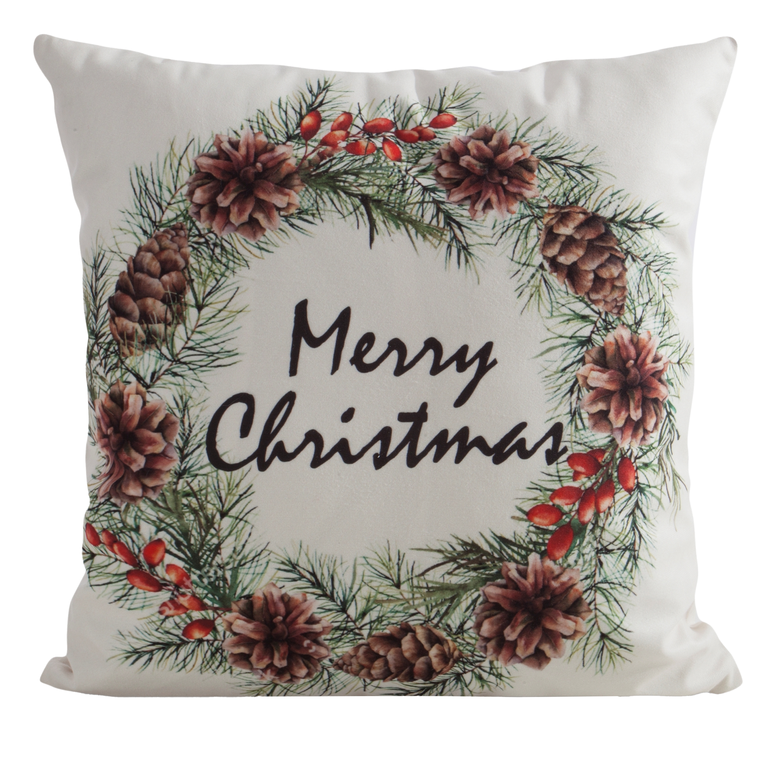 Poszewka świąteczna Wianek Merry Christmas 45 x 45 cm