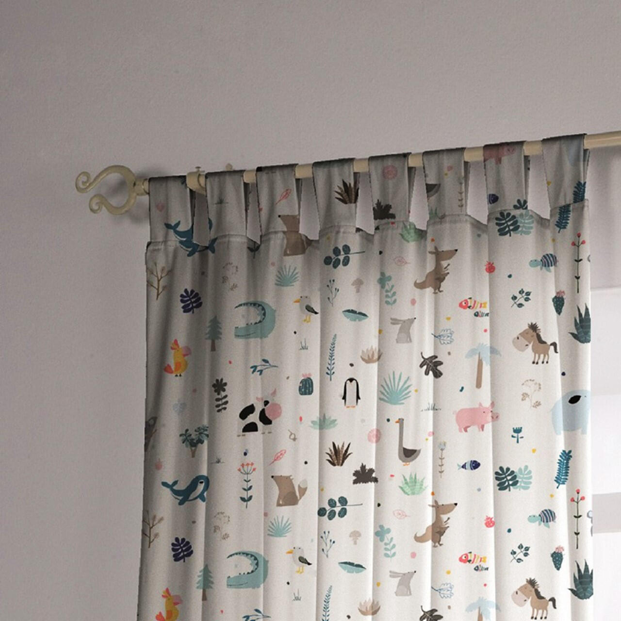 Pannello Tenda Cactus 140x260 Cm - Tessuto Misto Cotone Con Passanti, Grigio - 4