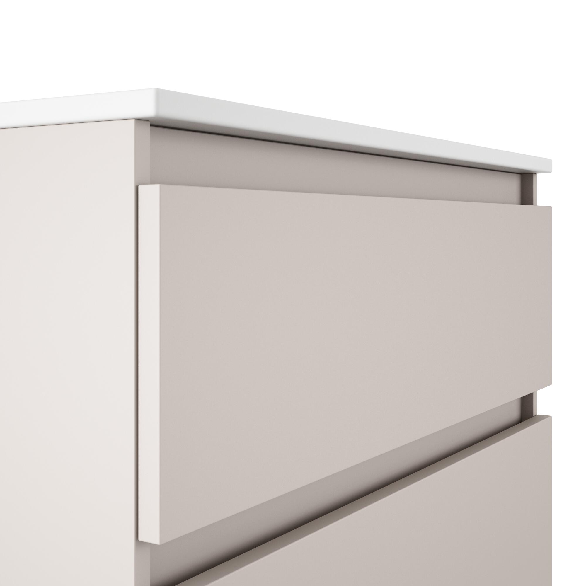 Mobile bagno sospeso con lavabo e organizer per cosmetici L 79.5 x H 55 x P 45 cm cotton, bianco 2 cassetti per vasca centrale Trevi - 4