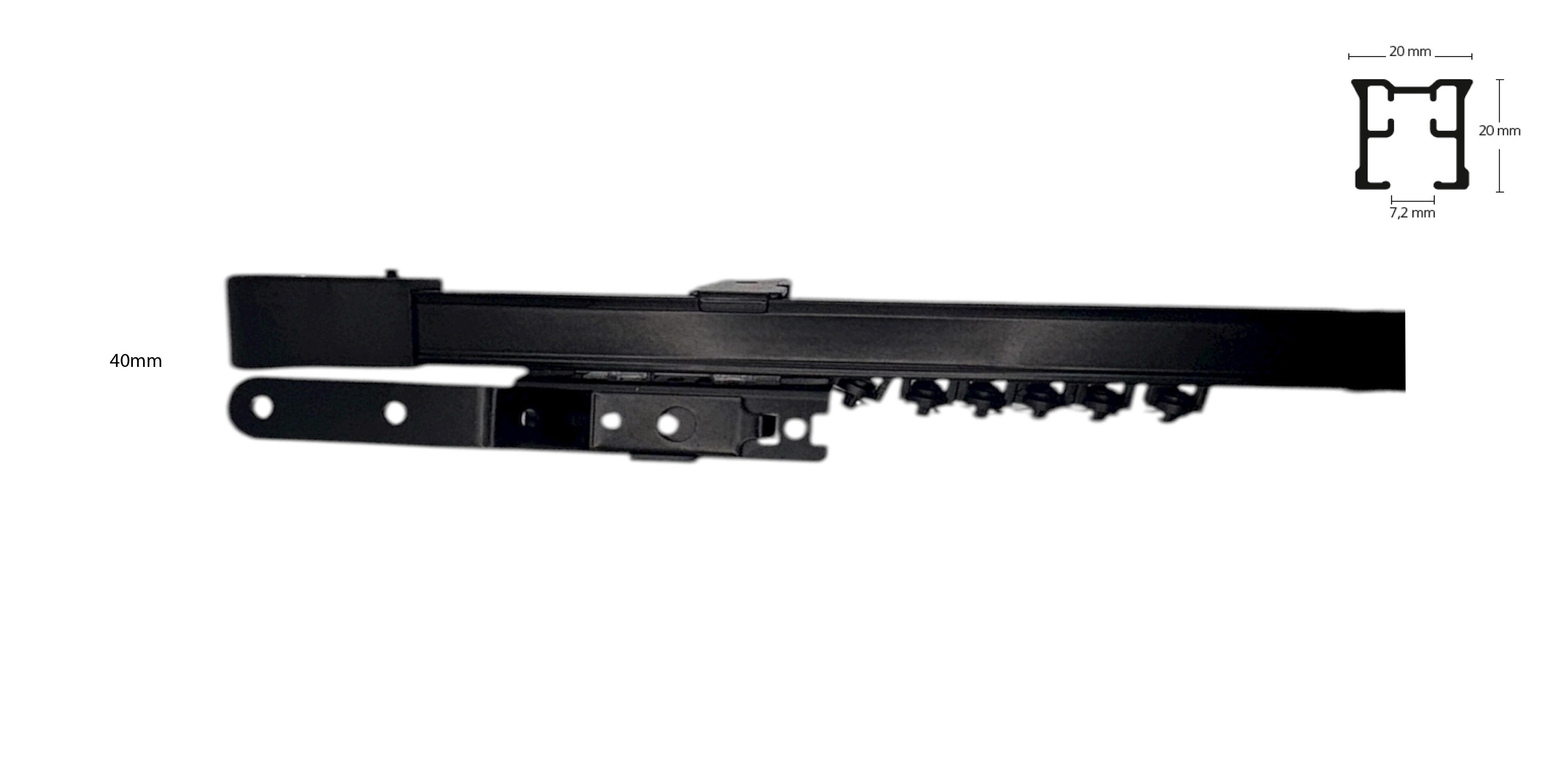 Riel motorizado para cortina dec - 150 negro