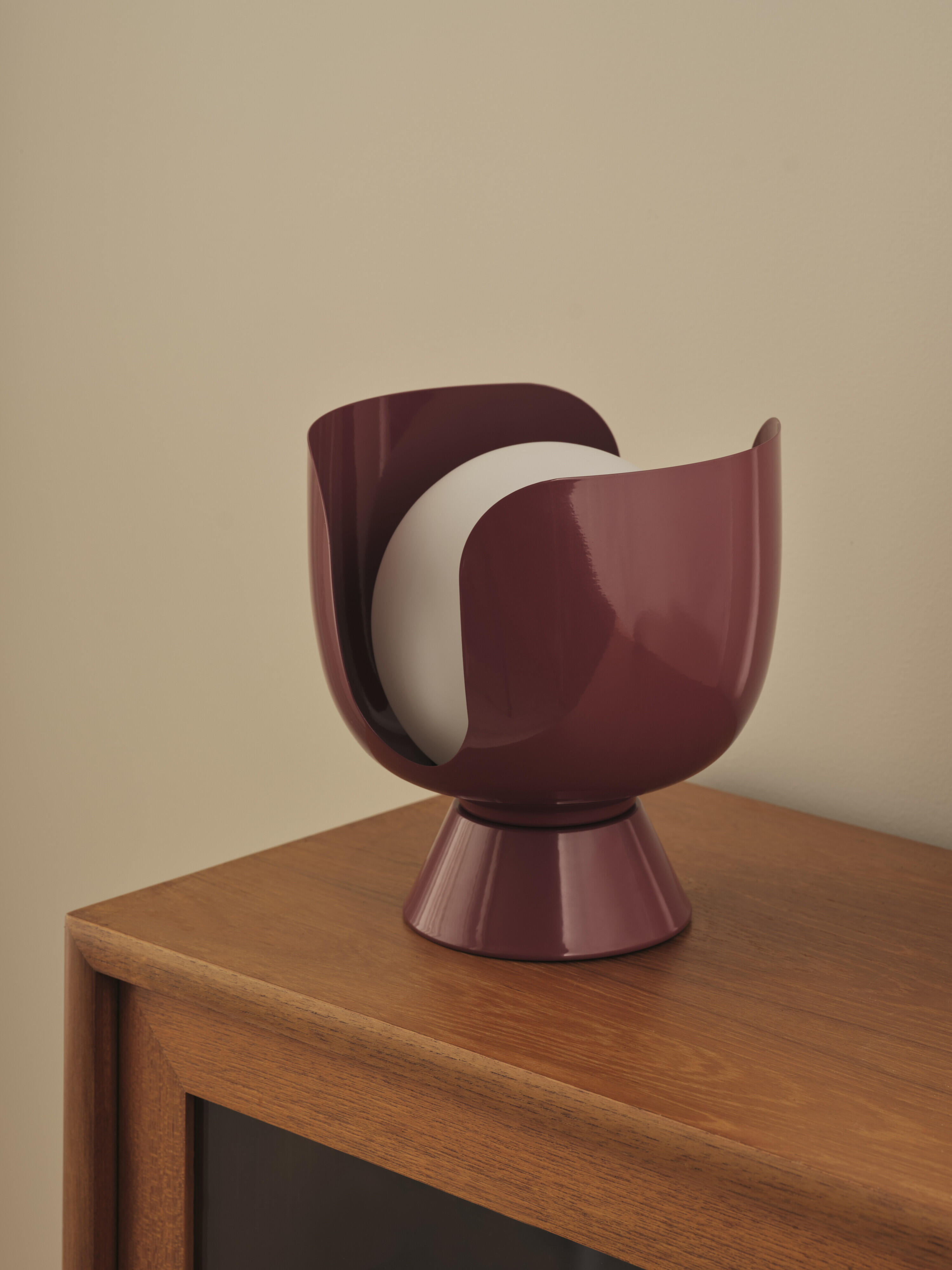 Lampe Corolle, acier, rouge, H.20 cm, E14 - 2