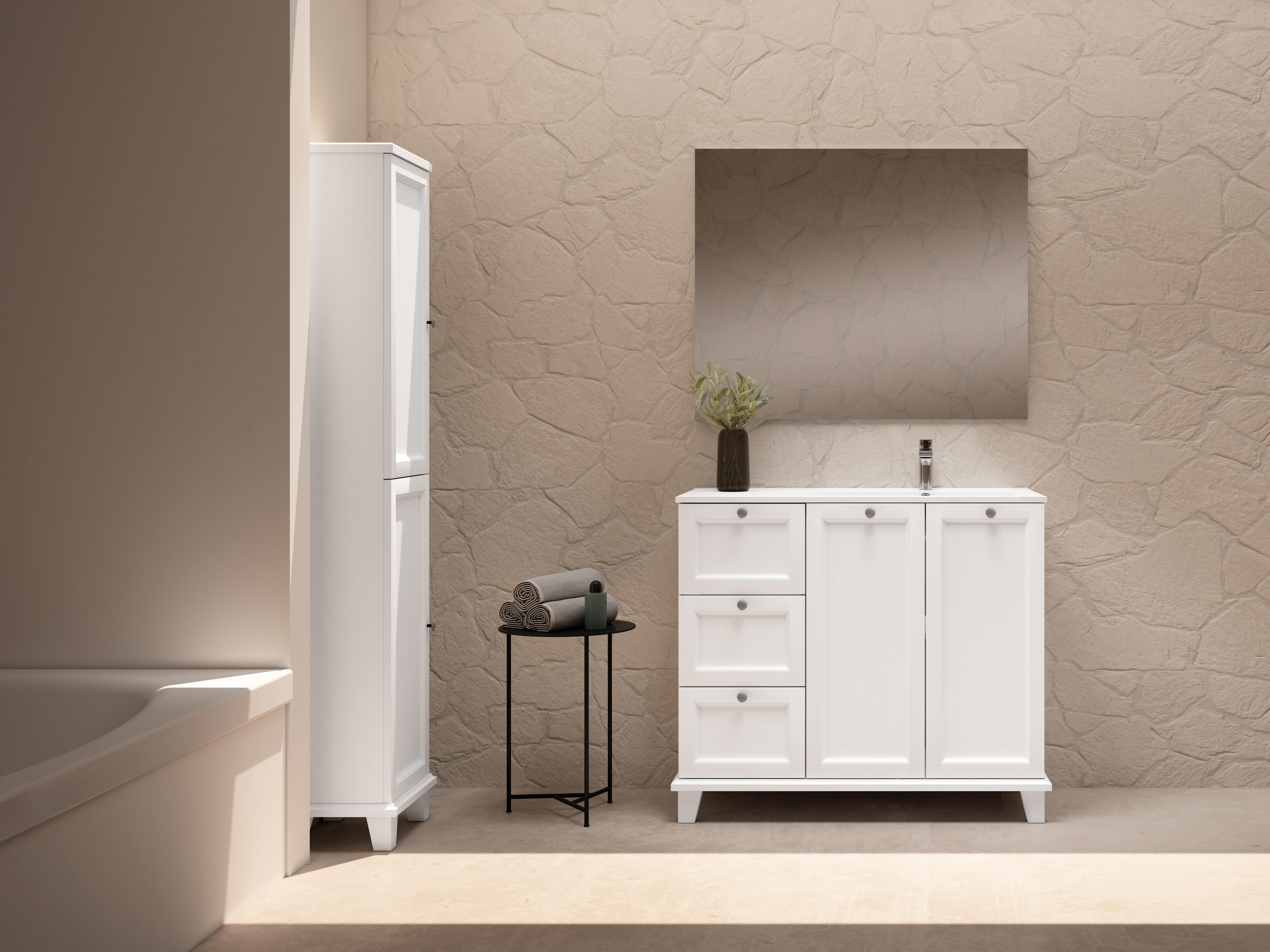 Mueble de baño Unike blanco 105x45 cm (lavabo no incluido) - 2