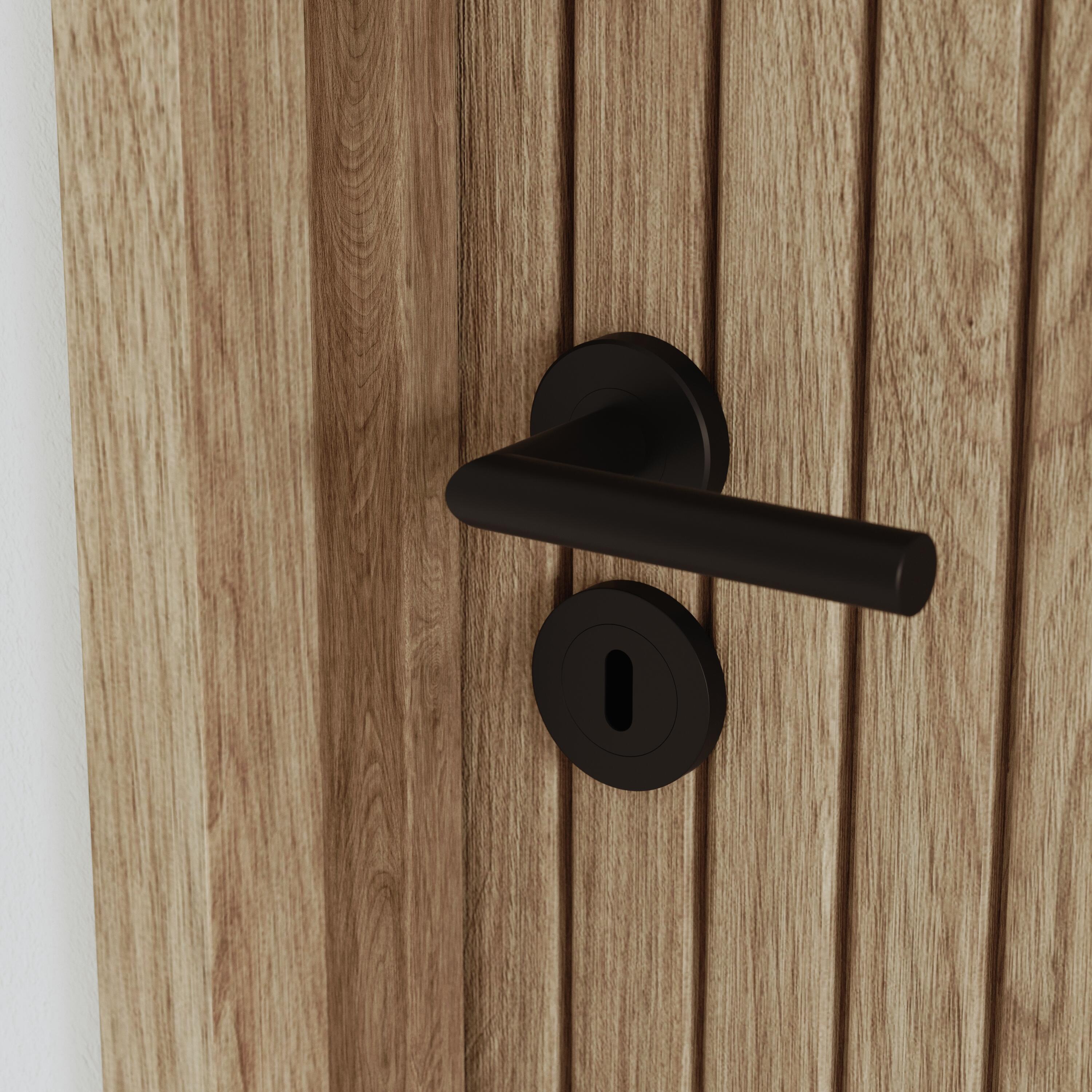 Puxador de porta com entrada de chave aço inoxidável preto mate Inspire Sara - 4