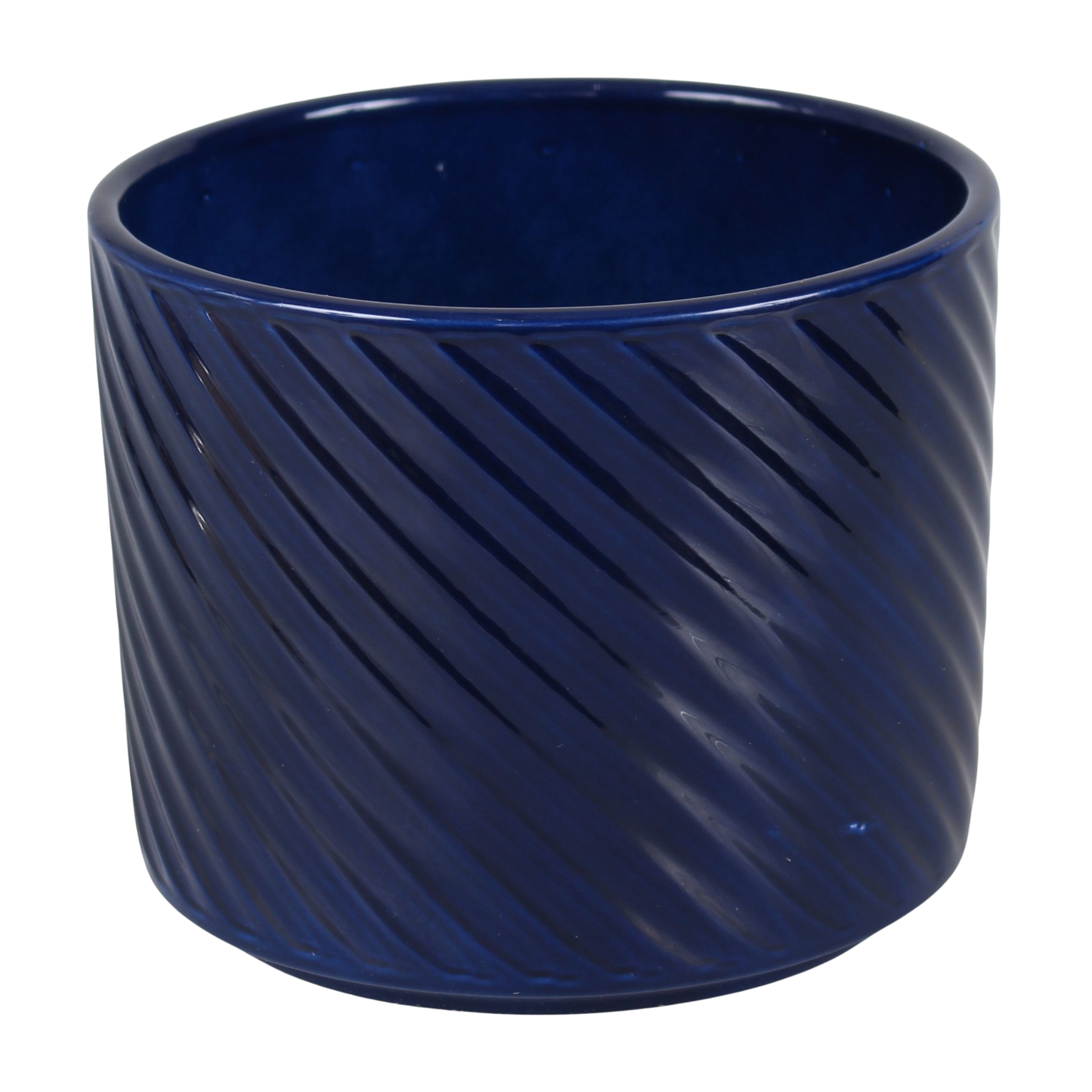 Osłonka doniczki Spirelli ceramiczna 12cm granatowy lazur Cermax