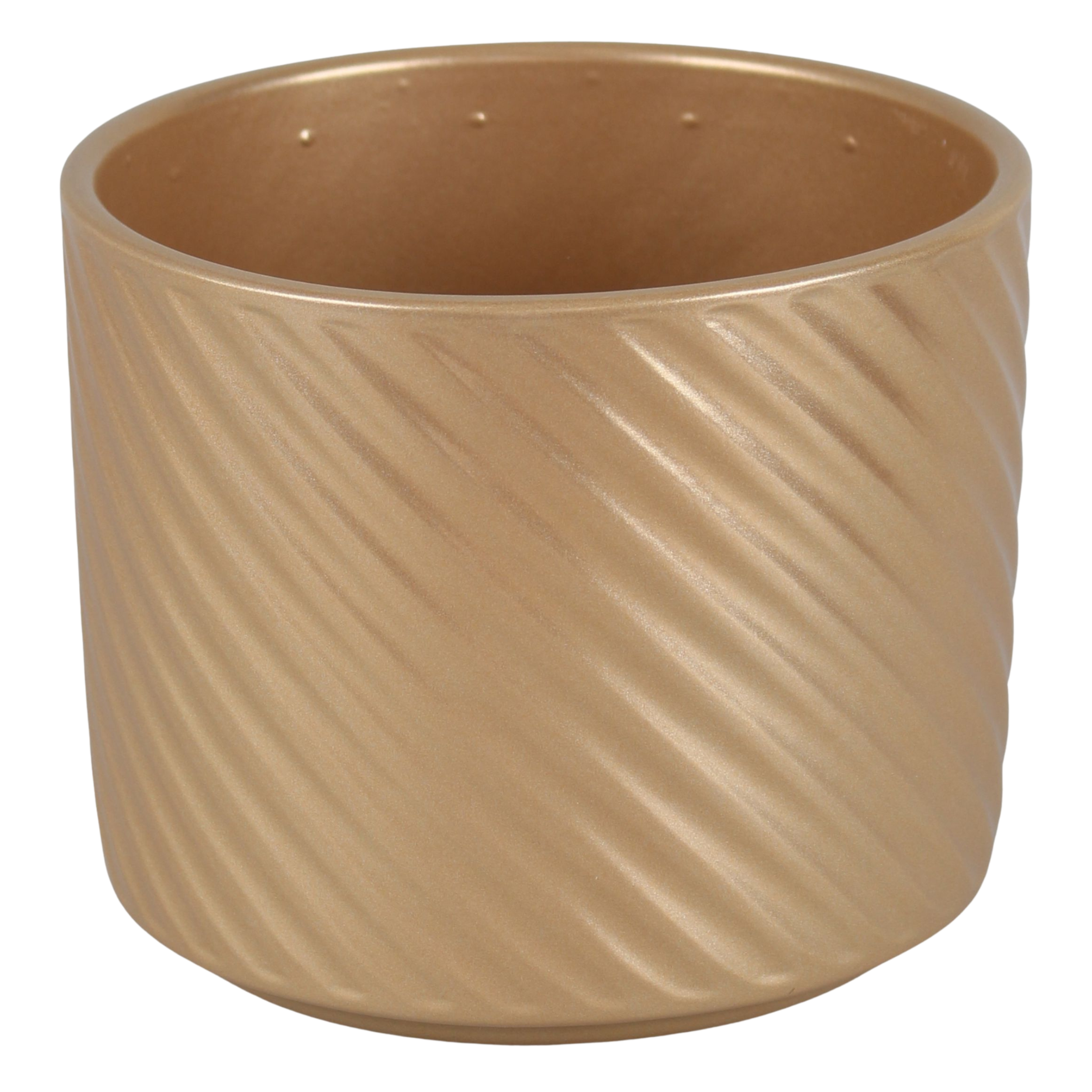 Osłonka doniczki Spirelli ceramiczna 14cm złoty perłowy Cermax