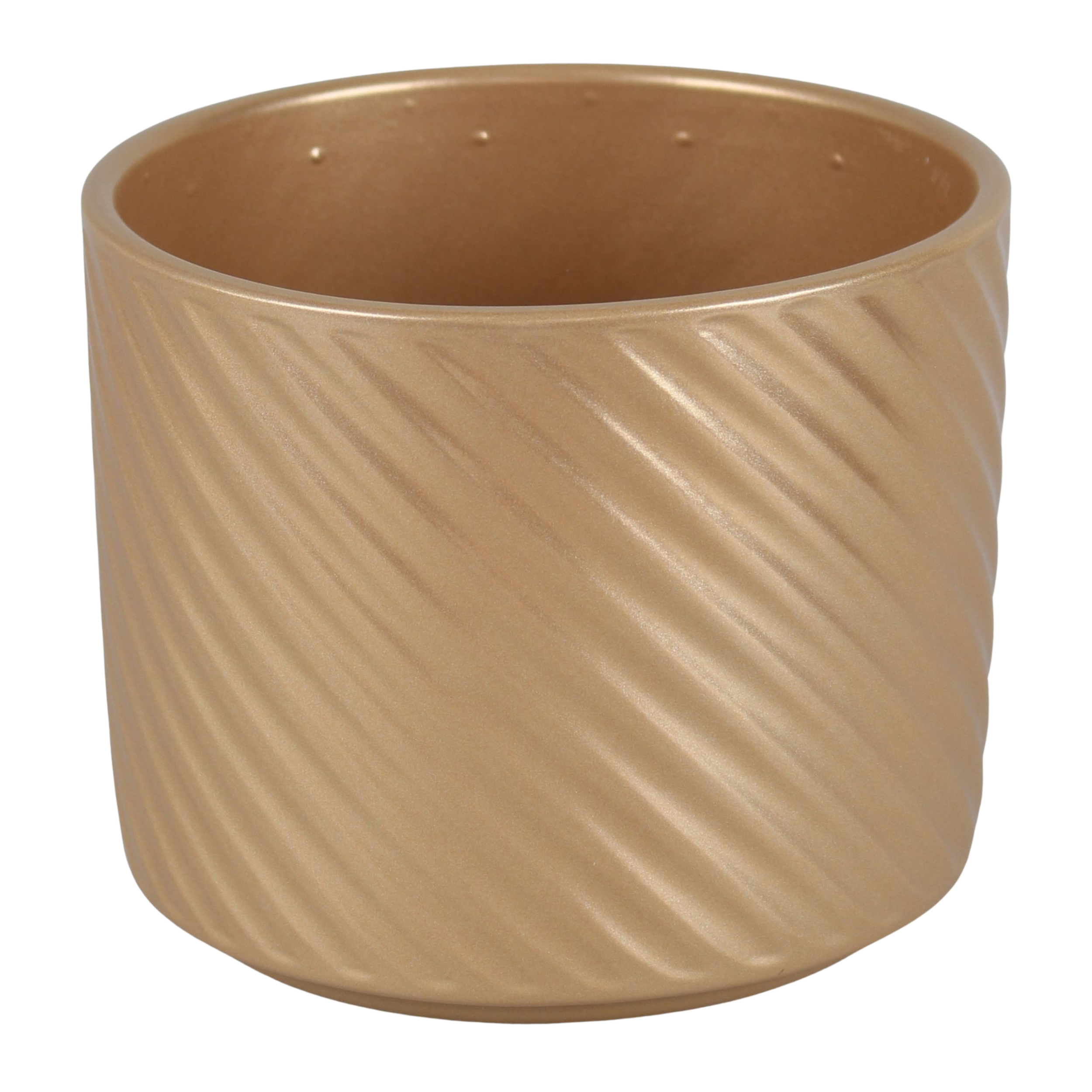 Osłonka doniczki Spirelli ceramiczna 12cm złoty perłowy Cermax