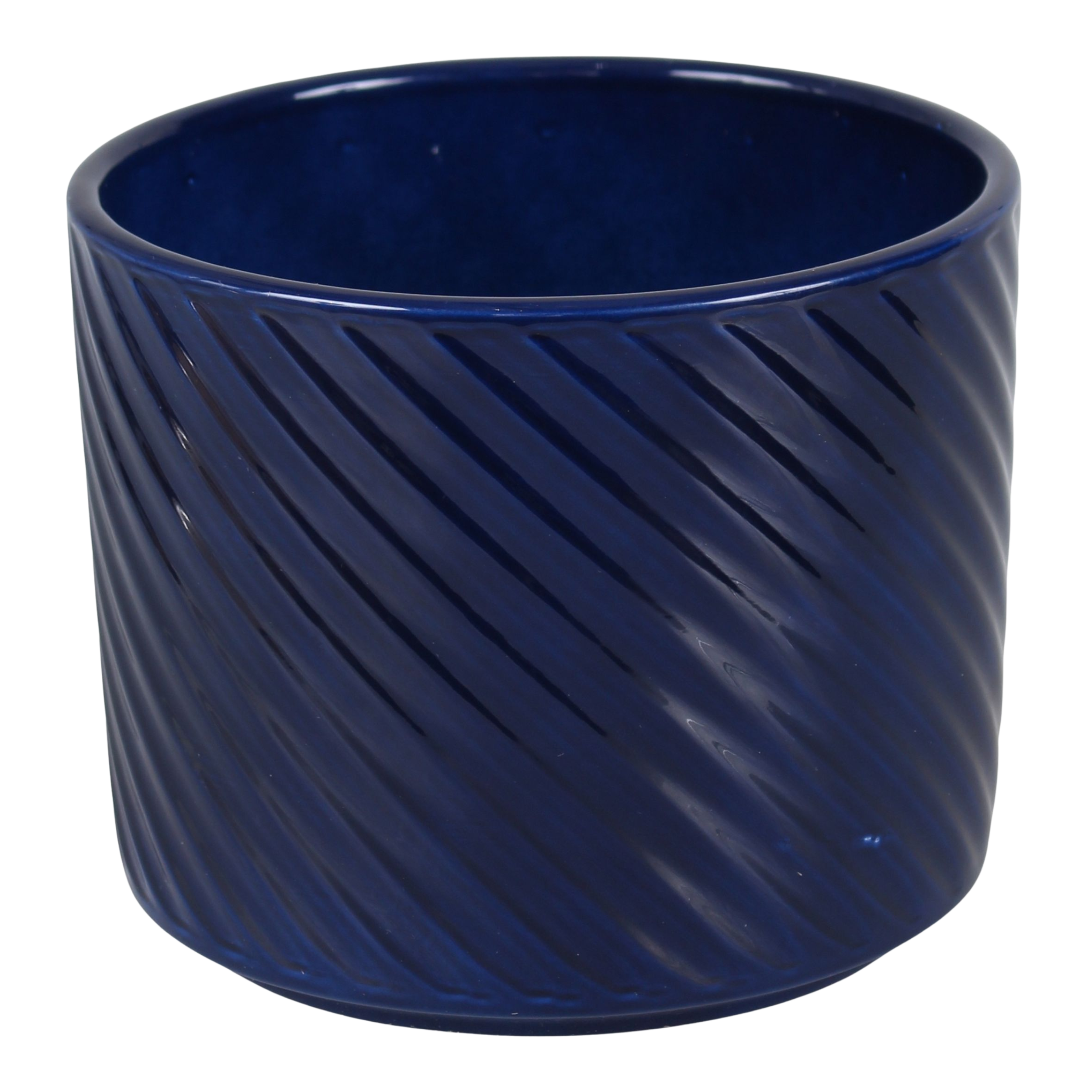 Osłonka doniczki Spirelli ceramiczna 12cm granatowy lazur Cermax