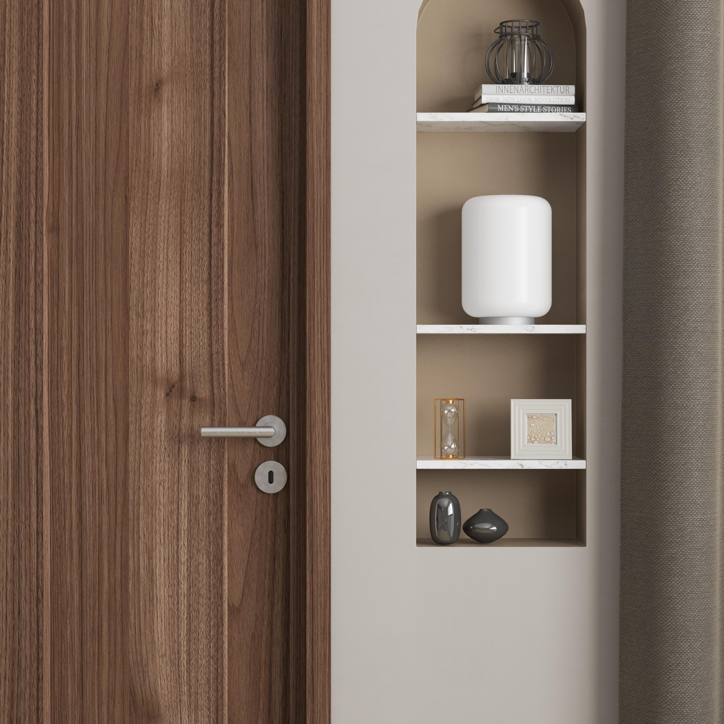 Puxador de porta com entrada de chave aço inoxidável escovado brilhante Inspire Sara - 3