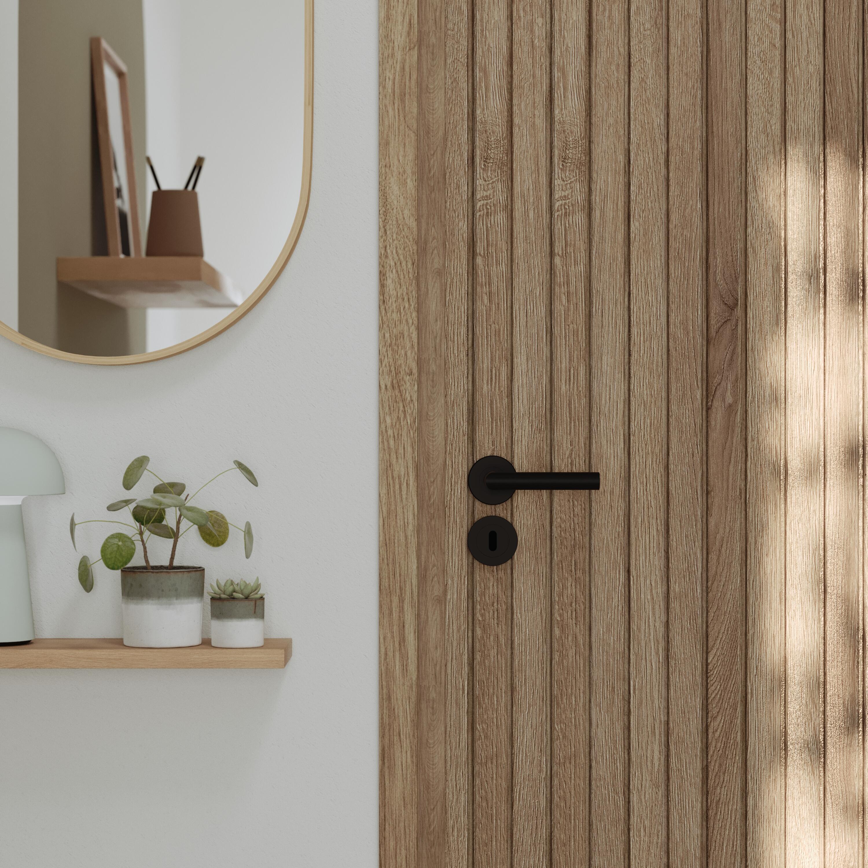 Puxador de porta com entrada de chave aço inoxidável preto mate Inspire Sara - 3