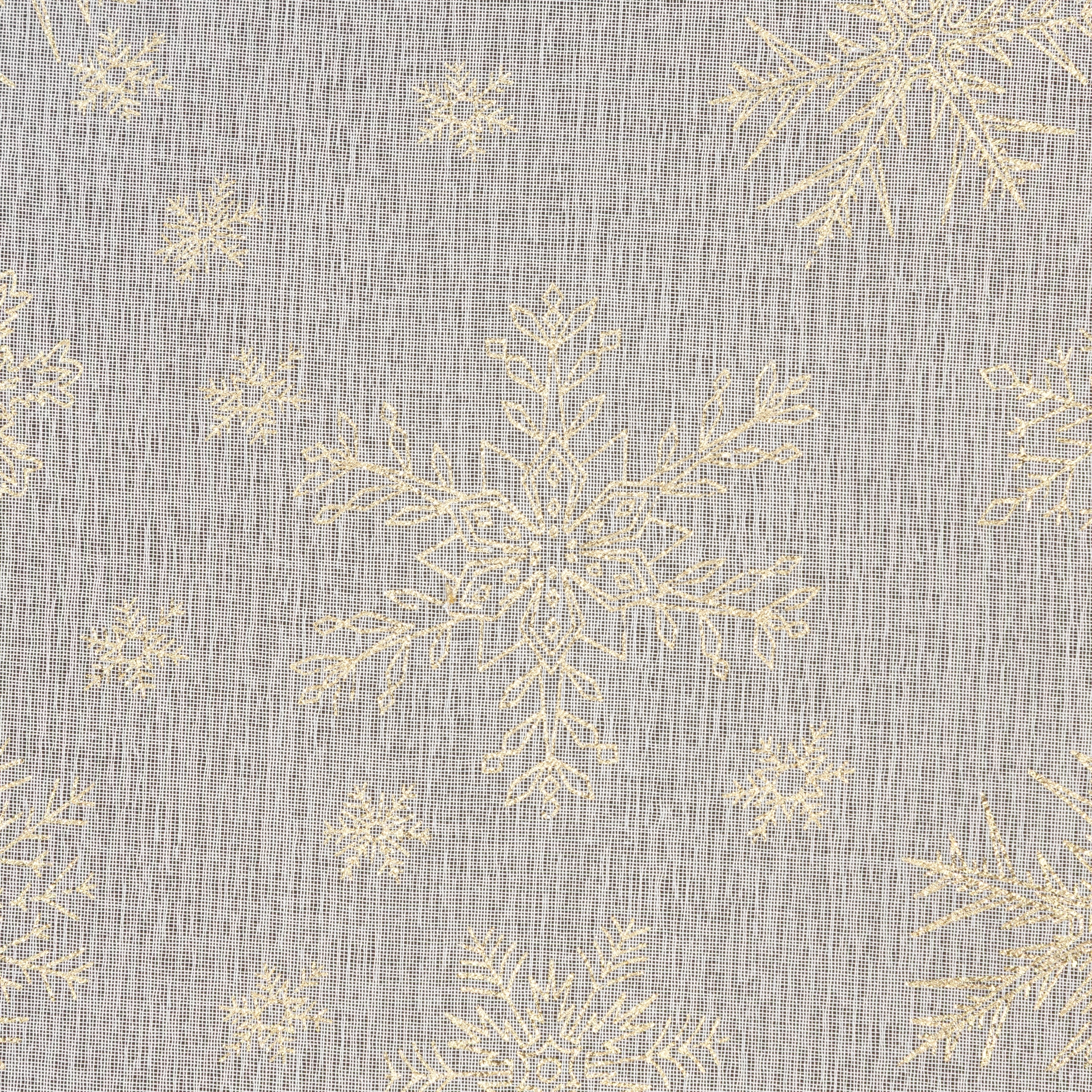 Firana świąteczna na przelotkach Snow biało-złota 140 x 250 cm - 3