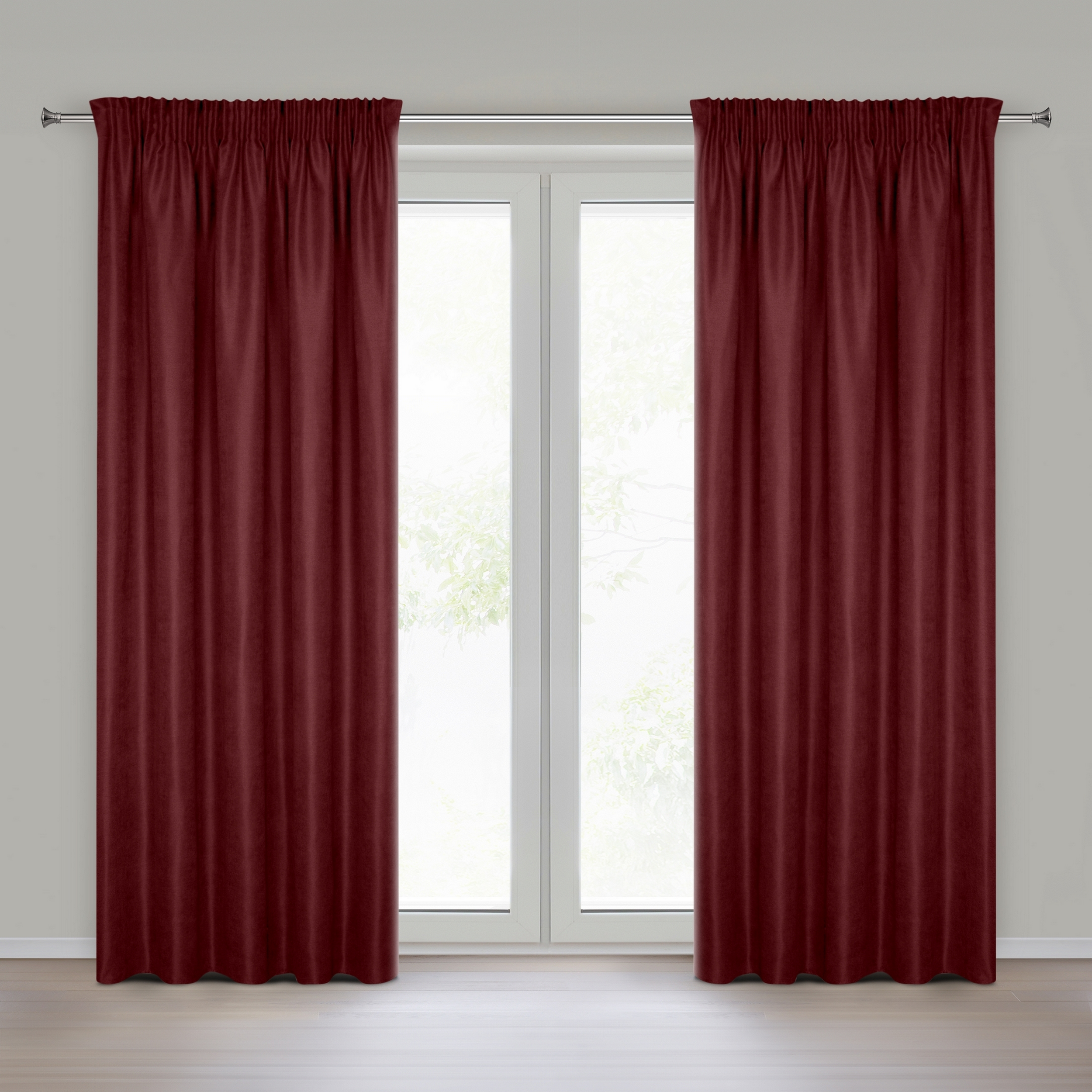 Zasłona Ada bordowa 140 x 270 cm na taśmie - 2