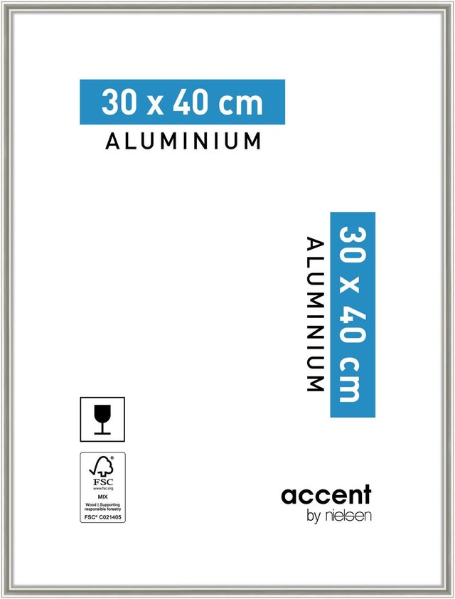 Cadre Accent, H.40 x l.30 cm, aluminium argent, NIELSEN