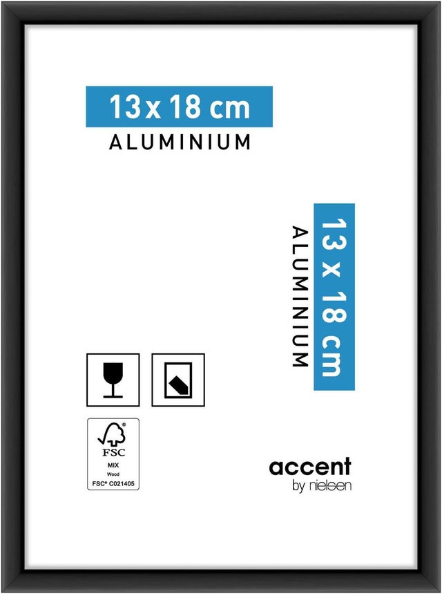 Cadre Accent, H.13 x l.18 cm, aluminium noir, NIELSEN