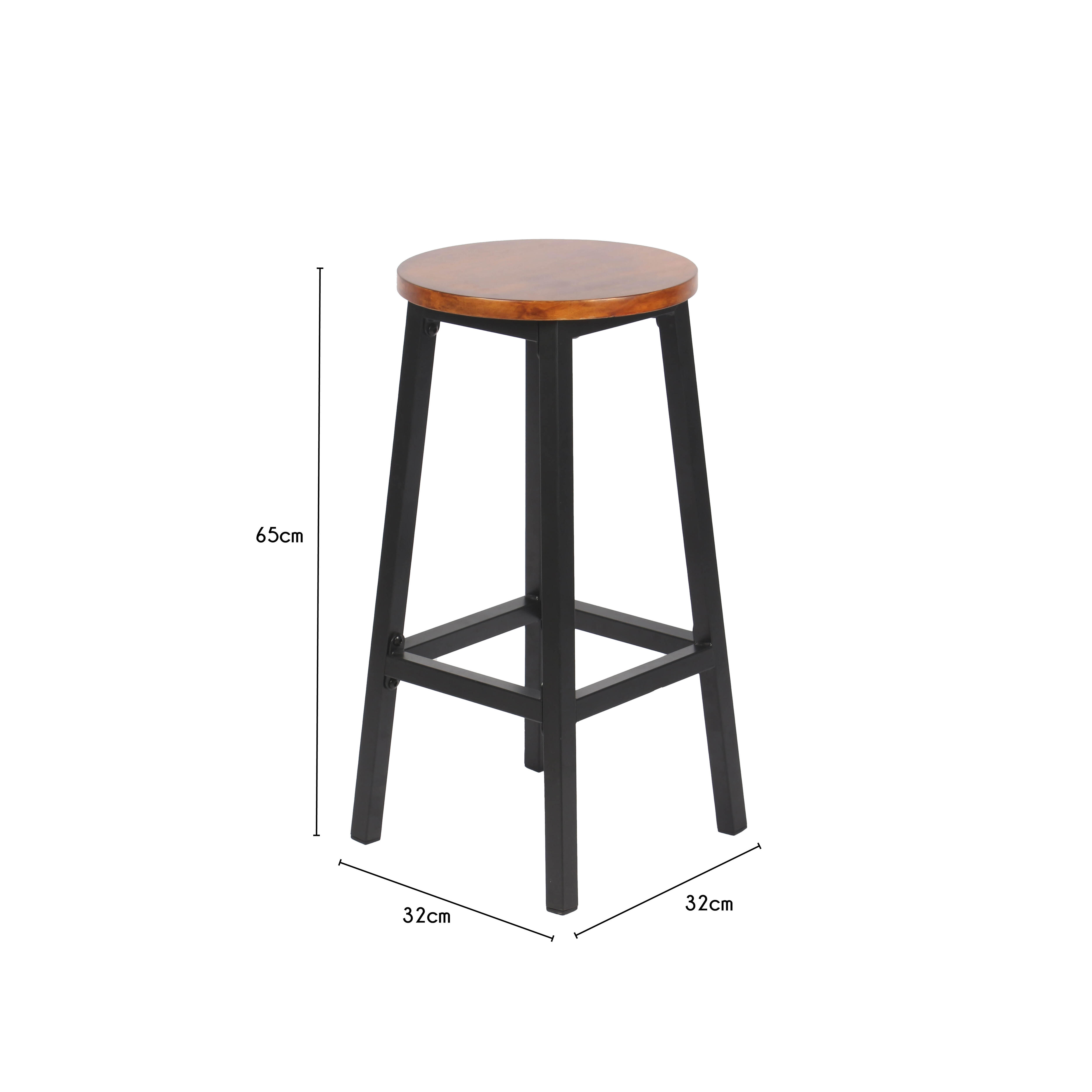 Lot de 2 tabourets de bar Ruda en bois noir et bois - 3