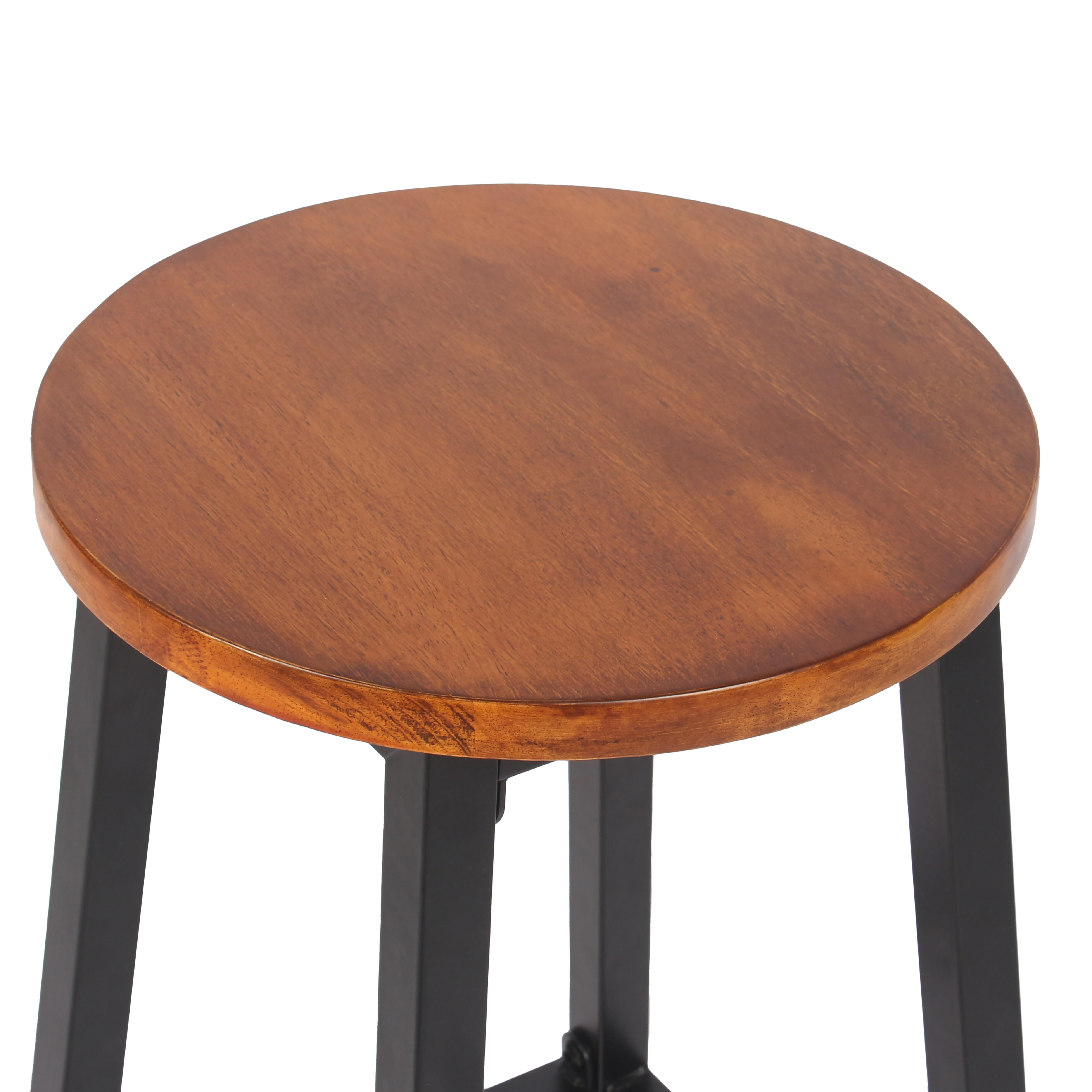 Lot de 2 tabourets de bar Ruda en bois noir et bois - 4