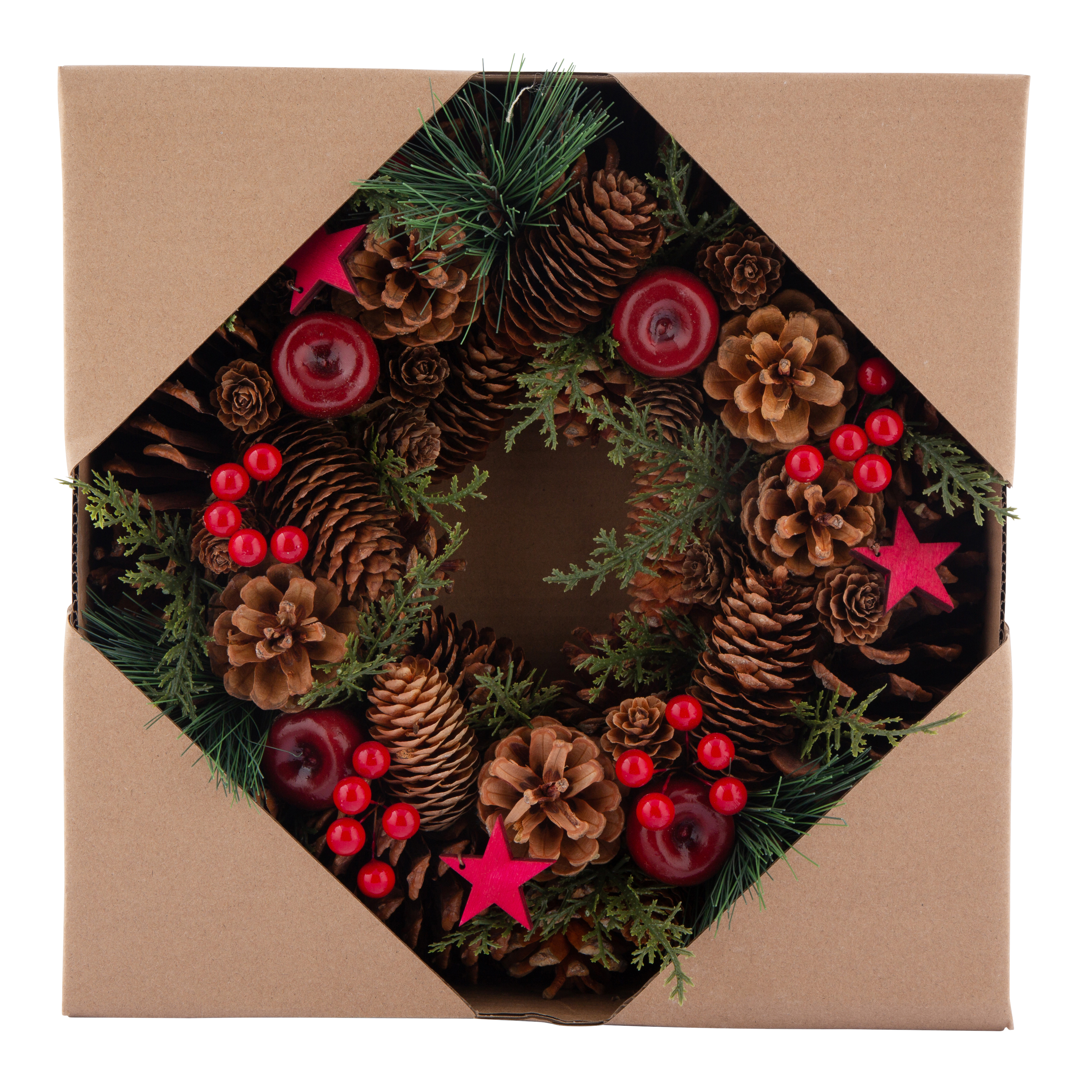 Wianek świąteczny czerwone jabłuszka śr. 30 cm - 3