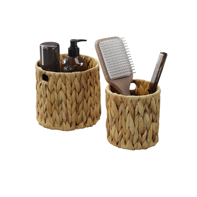Lot de 2 paniers marron l.15 x P.15 x H.14 cm SENSEA