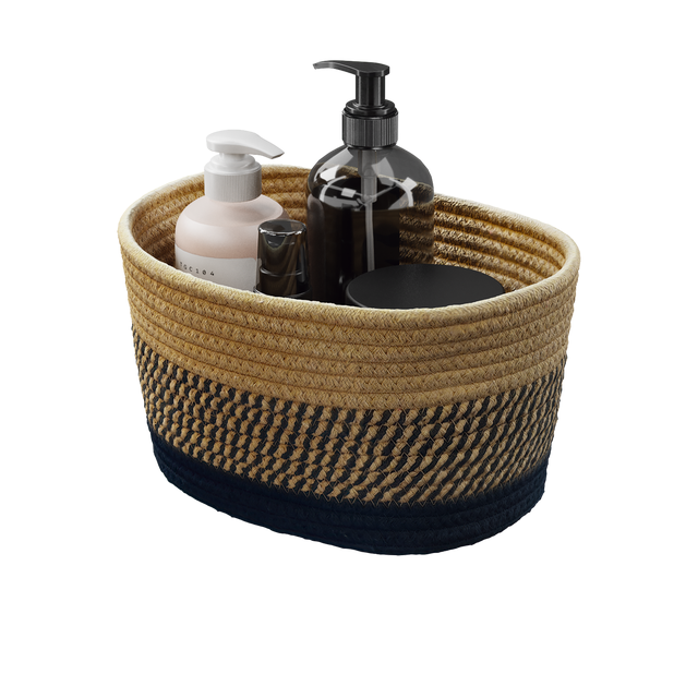 Cesta Bohemia Sensea 7.5 L natural/negro 15x25x20 cm