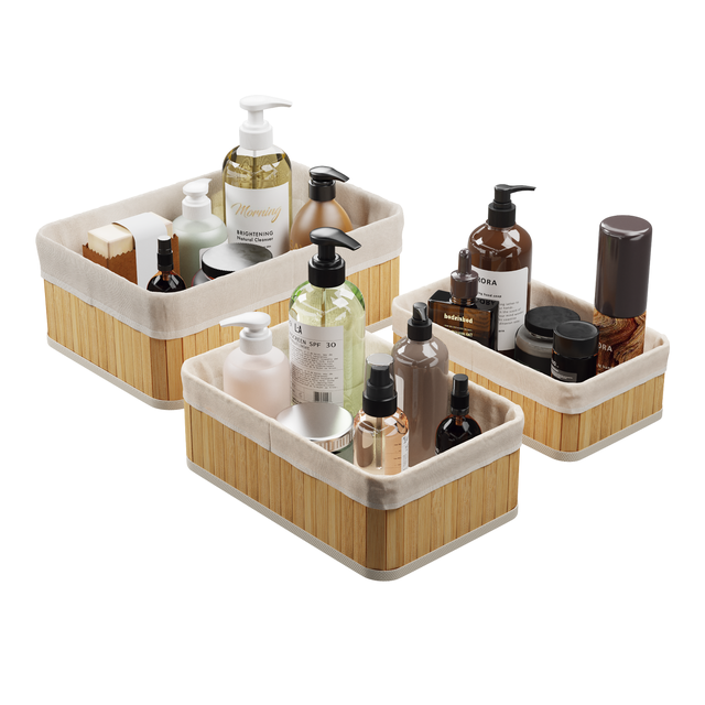 Cesta de bambú Natural marrón 17 l de 33x12 cm