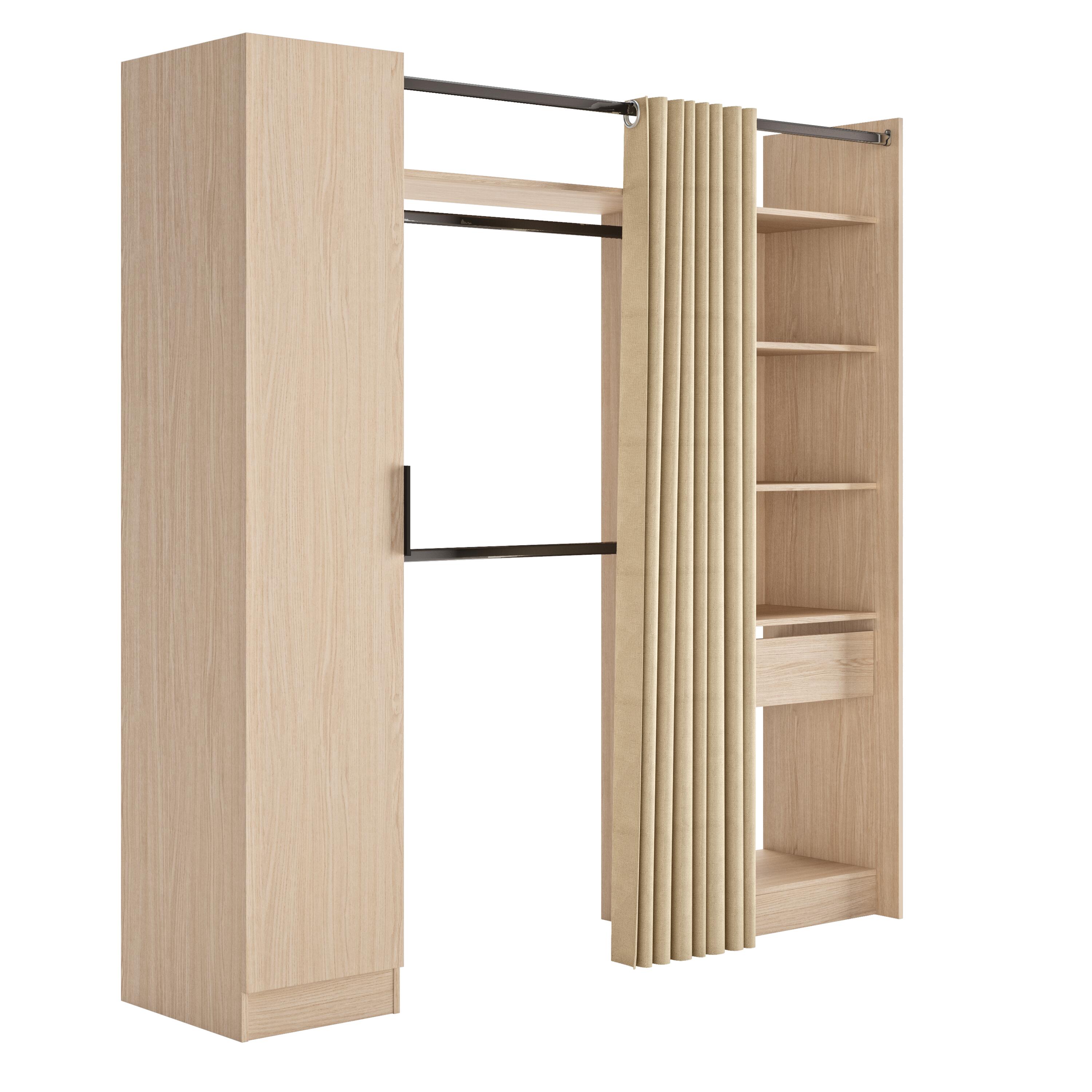 Kit dressing extensible Torino effet chêne H.205 x L.140/200 x P.50 cm - 5