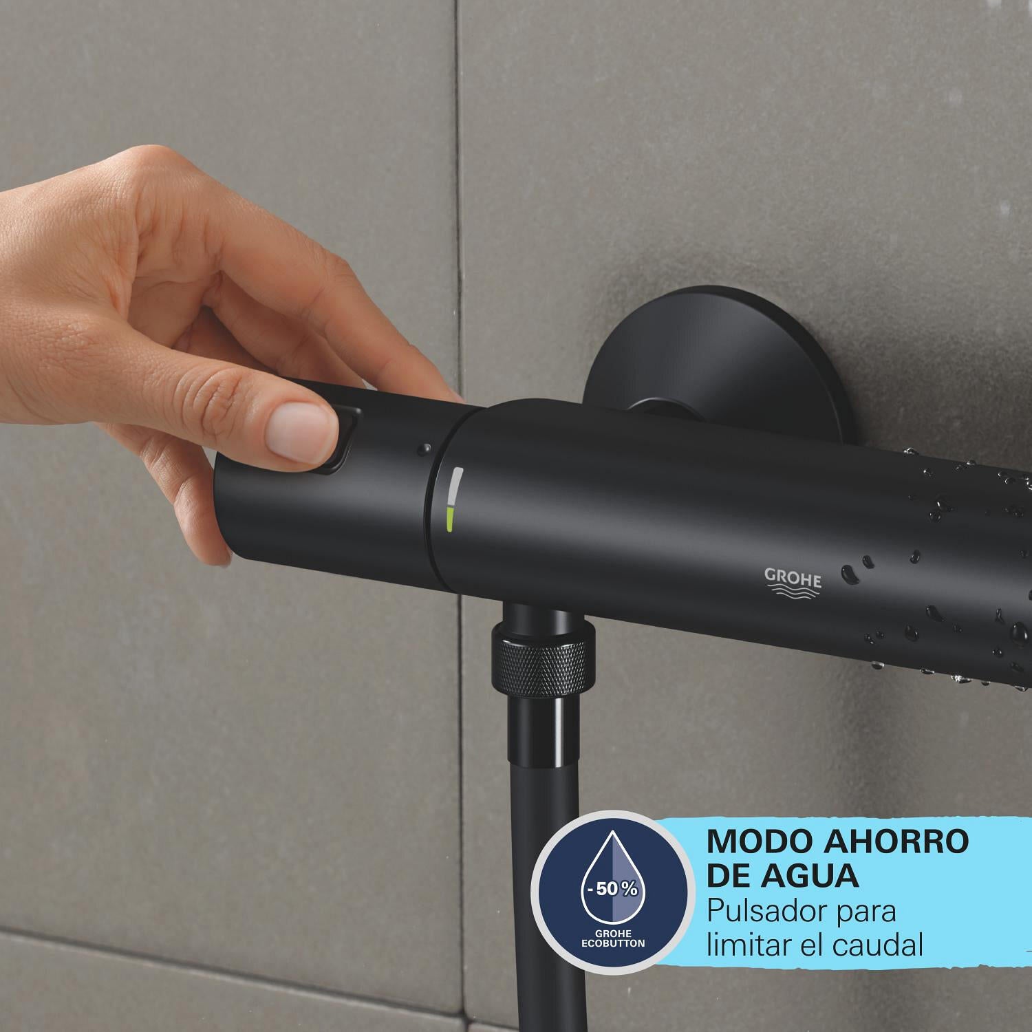 Grifo de bañera termostático GROHE Start Negro Mate negro mate Antical Latón - 4