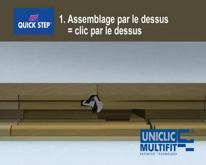 Grâce au système breveté Uniclic®, l’installation devient un jeu d’enfant :
- Pose rapide et sans colle
- Verrouillage solide des lames
- Finition impeccable, sans joint apparent
- Possibilité de démonter et reposer facilement en cas de besoin.

