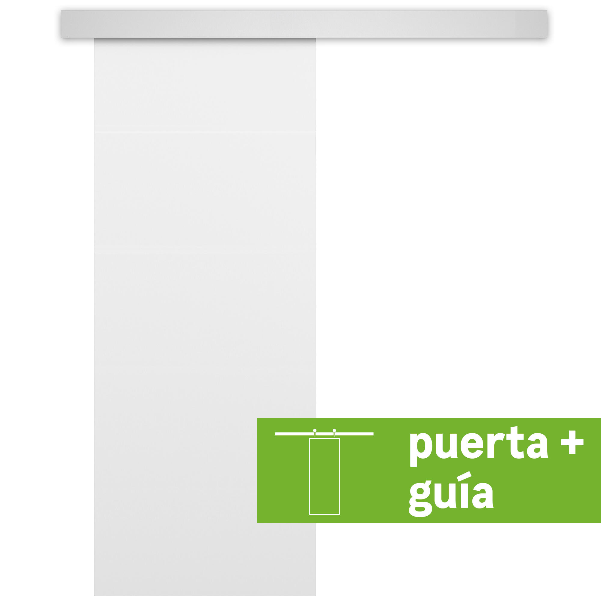 Pack puerta interior corredera lyon blanco 72.5cm + guía