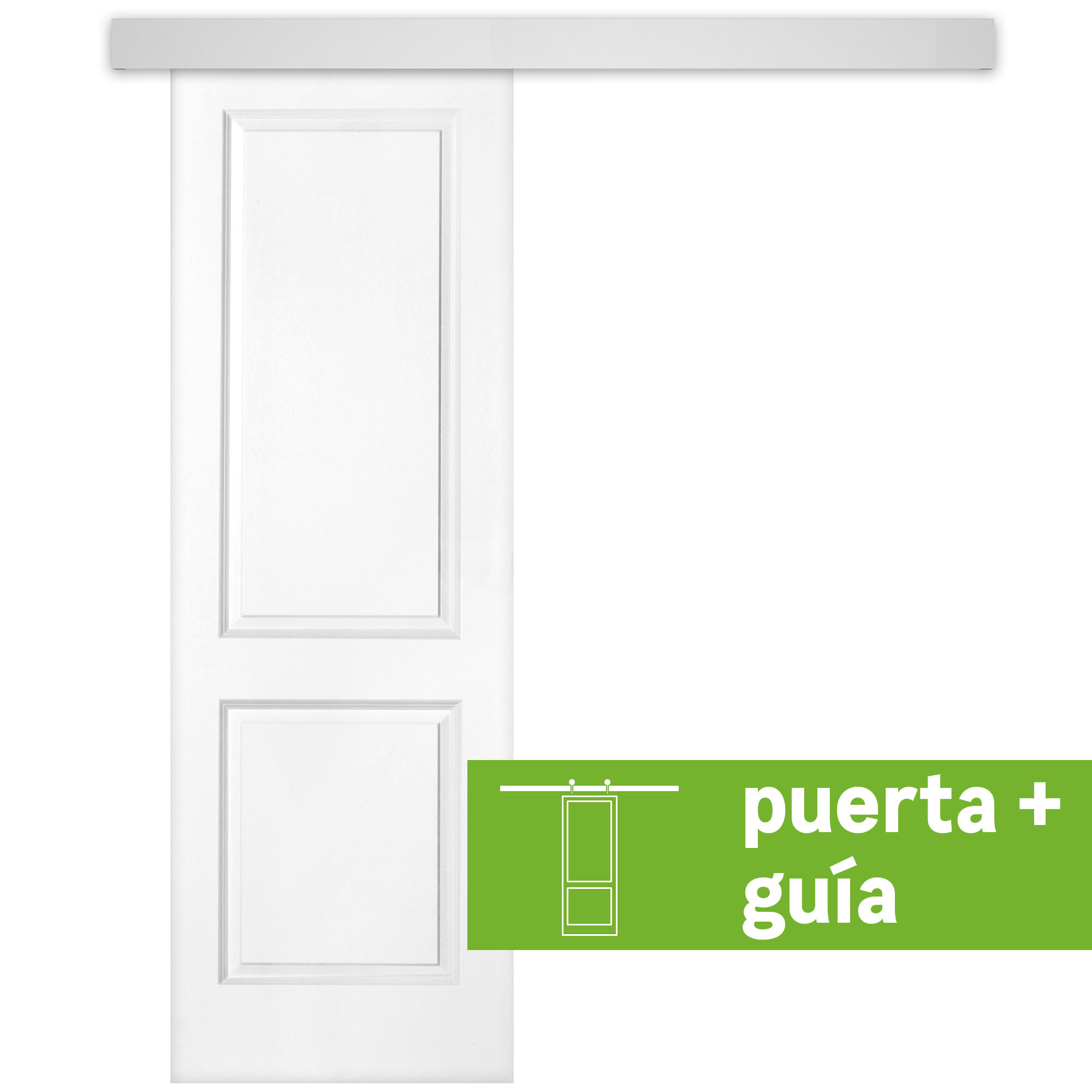 Pack puerta interior corredera bonn blanco 72.5cm + guía