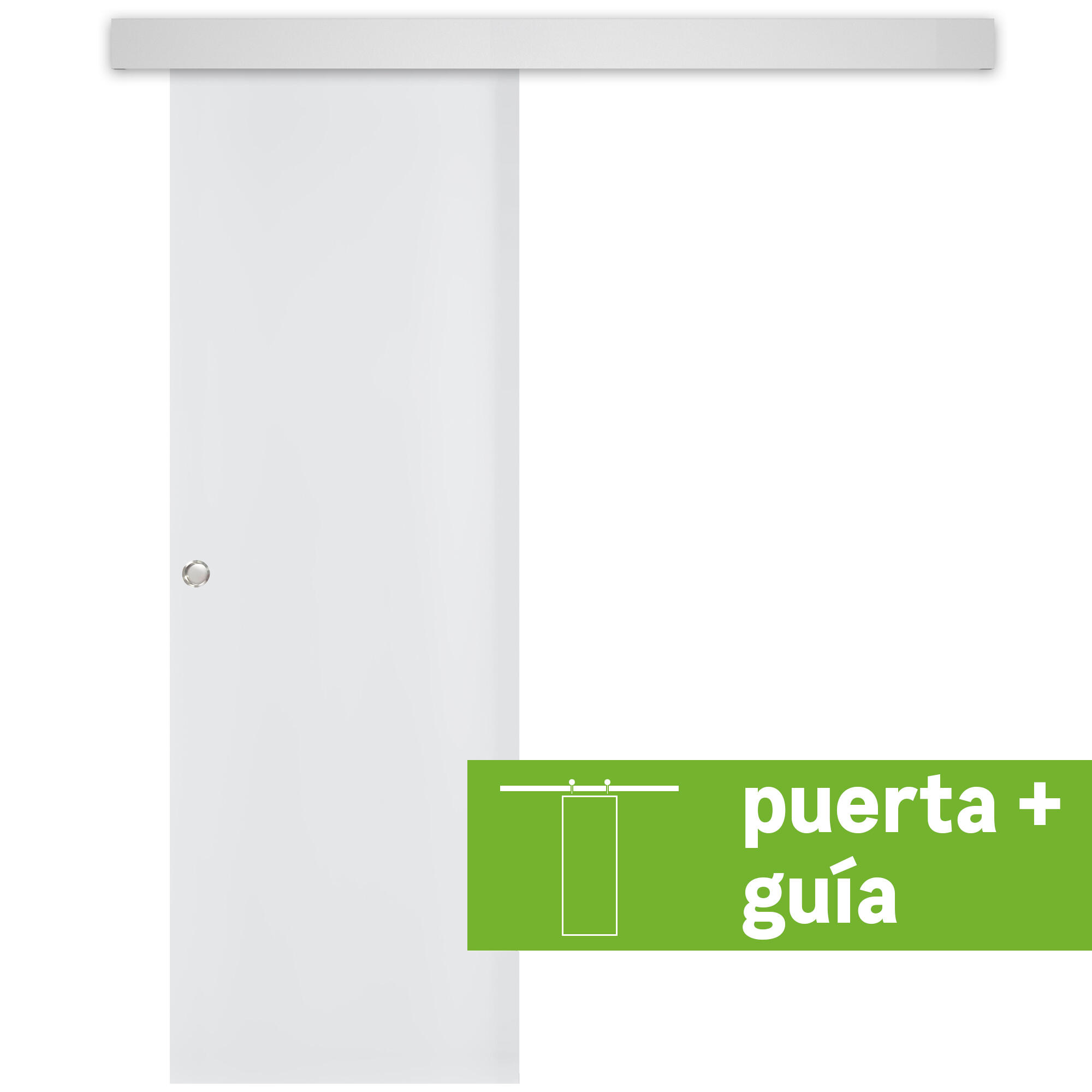 Pack puerta interior corredera lyon blanco 62.5cm + guía